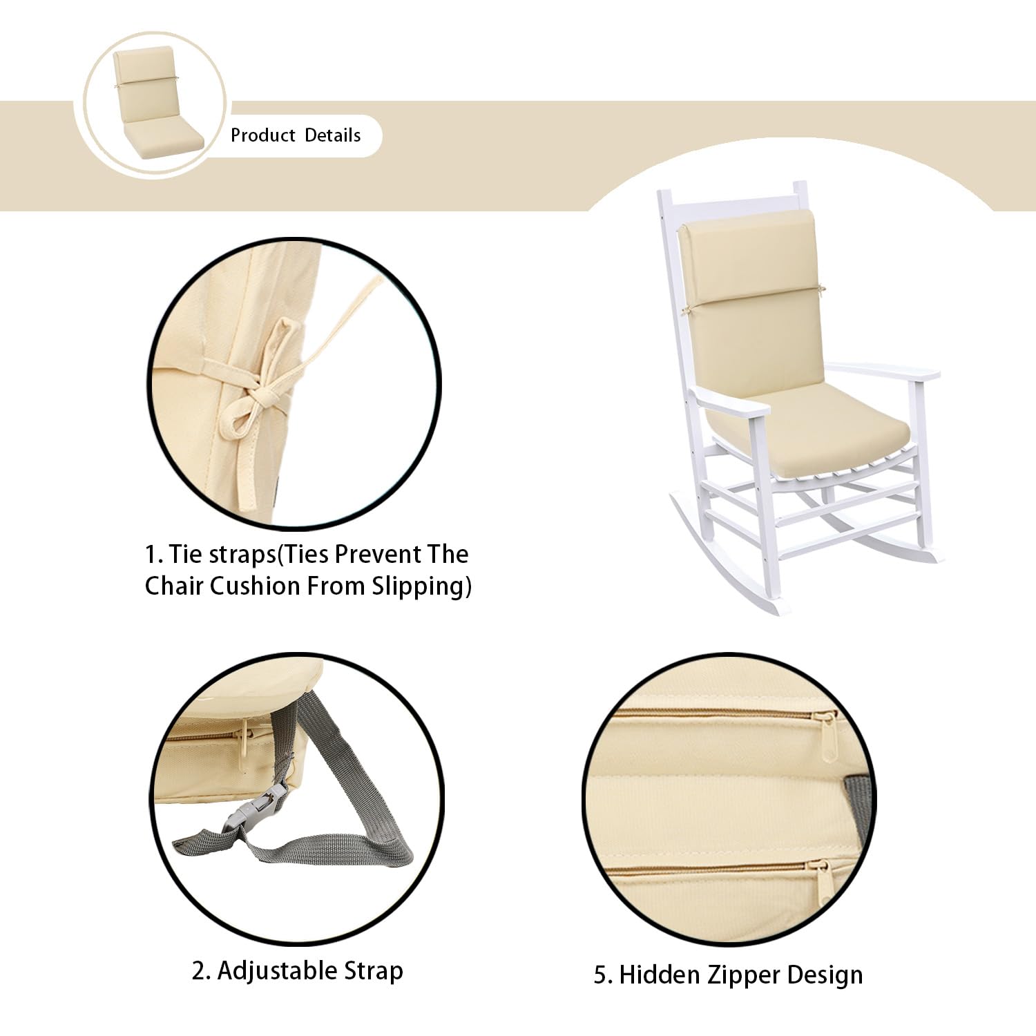 Aoodor A050-PLNLN Patio-Furniture-Cushions - View #5