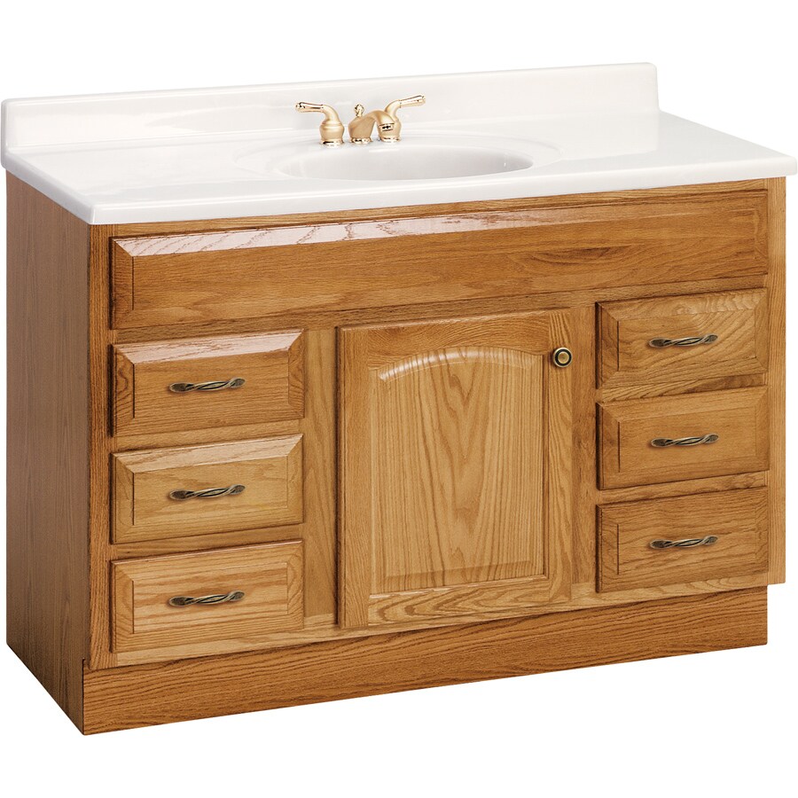 Project Source Elegance Oak Bathroom Vanity Base Cabinet without Top at ...