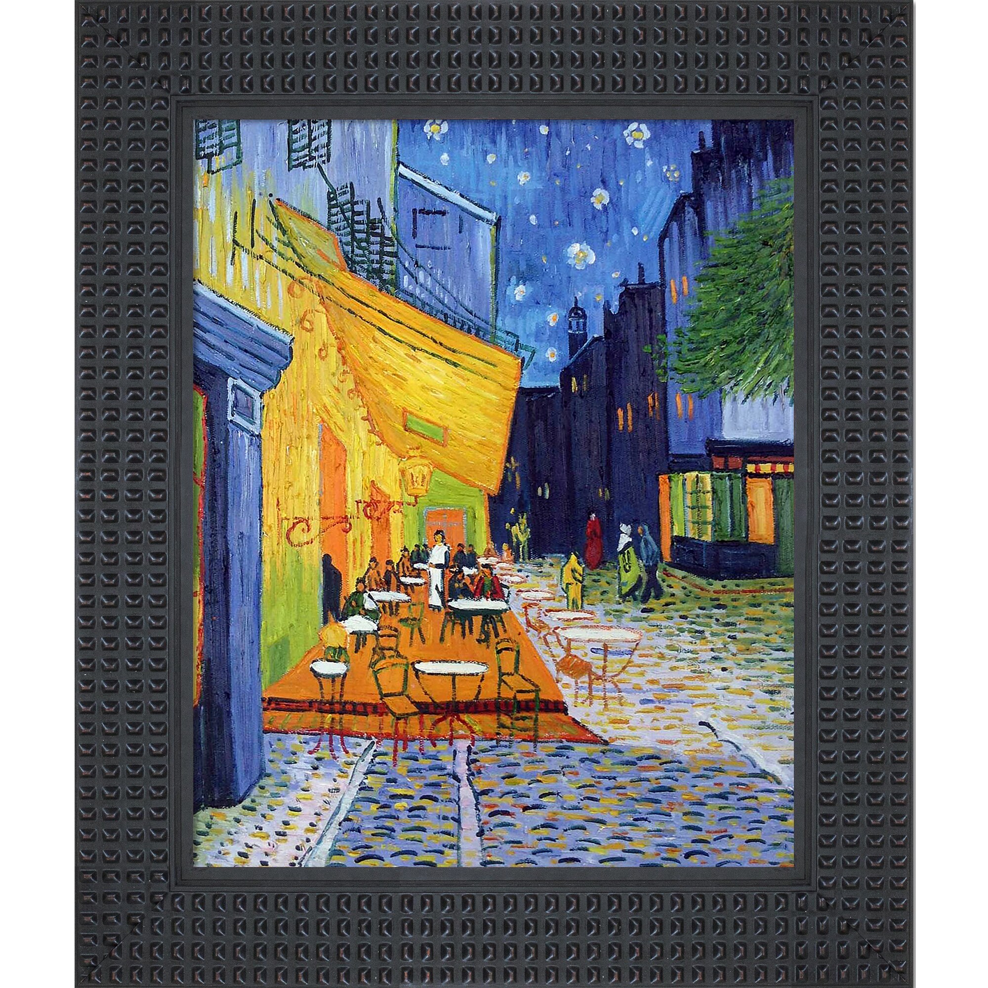 La Pastiche Cafe Terrace At Night Vincent Van Gogh Framed 26.5-in H x ...