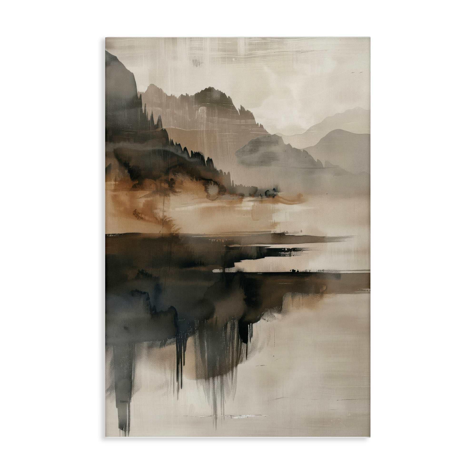 Stupell Industries BT-858-CN-30X45 Layered Opaque Mountain Reflection Canvas design by LSR Creative Studio