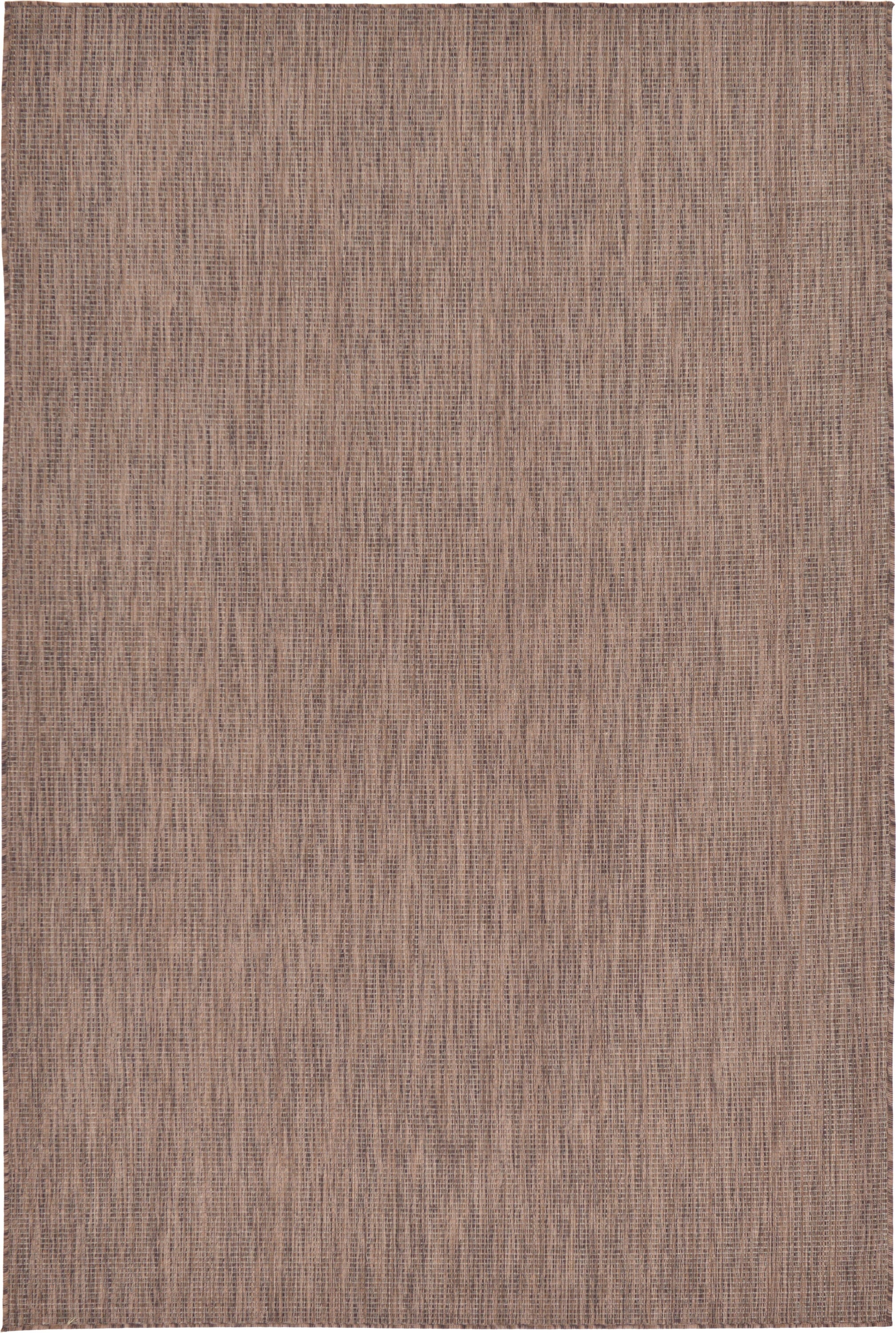 Unique Loom 3128949 Solid Outdoor 6 x 9 (ft) Loomed Polypropylene Light Brown/Brown Rectangular Indoor/Outdoor Distressed/Overdyed Area rug