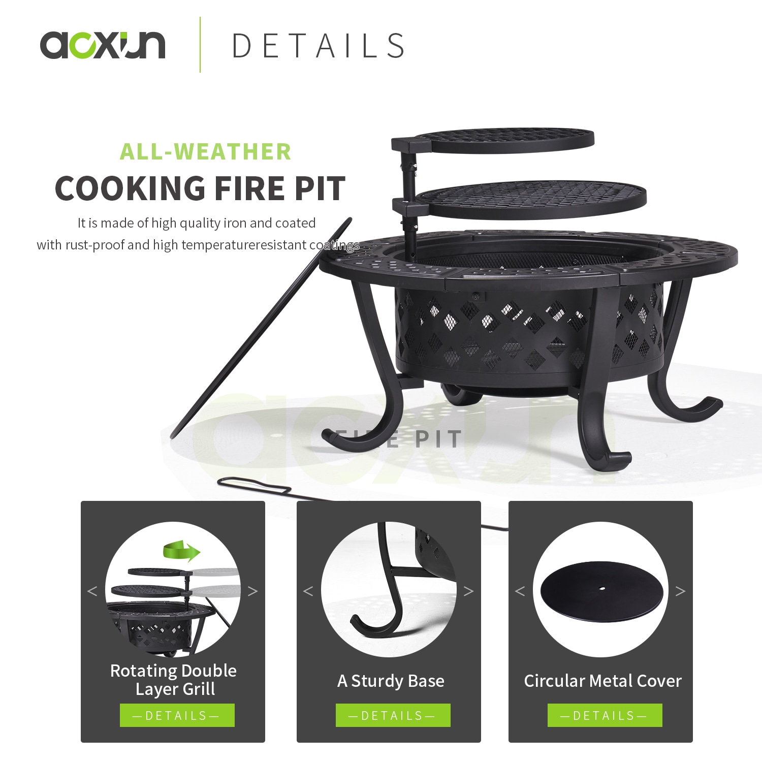 AOXUN G31011 Outdoor-Woodburning-Firepits - View #2