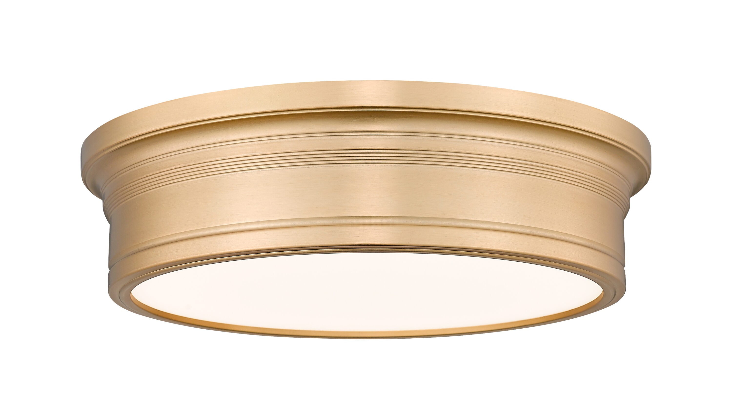 Z-Lite Bentley 16-in Modern Gold Indoor LED RGBW Flush Mount Light with Acrylic Shade