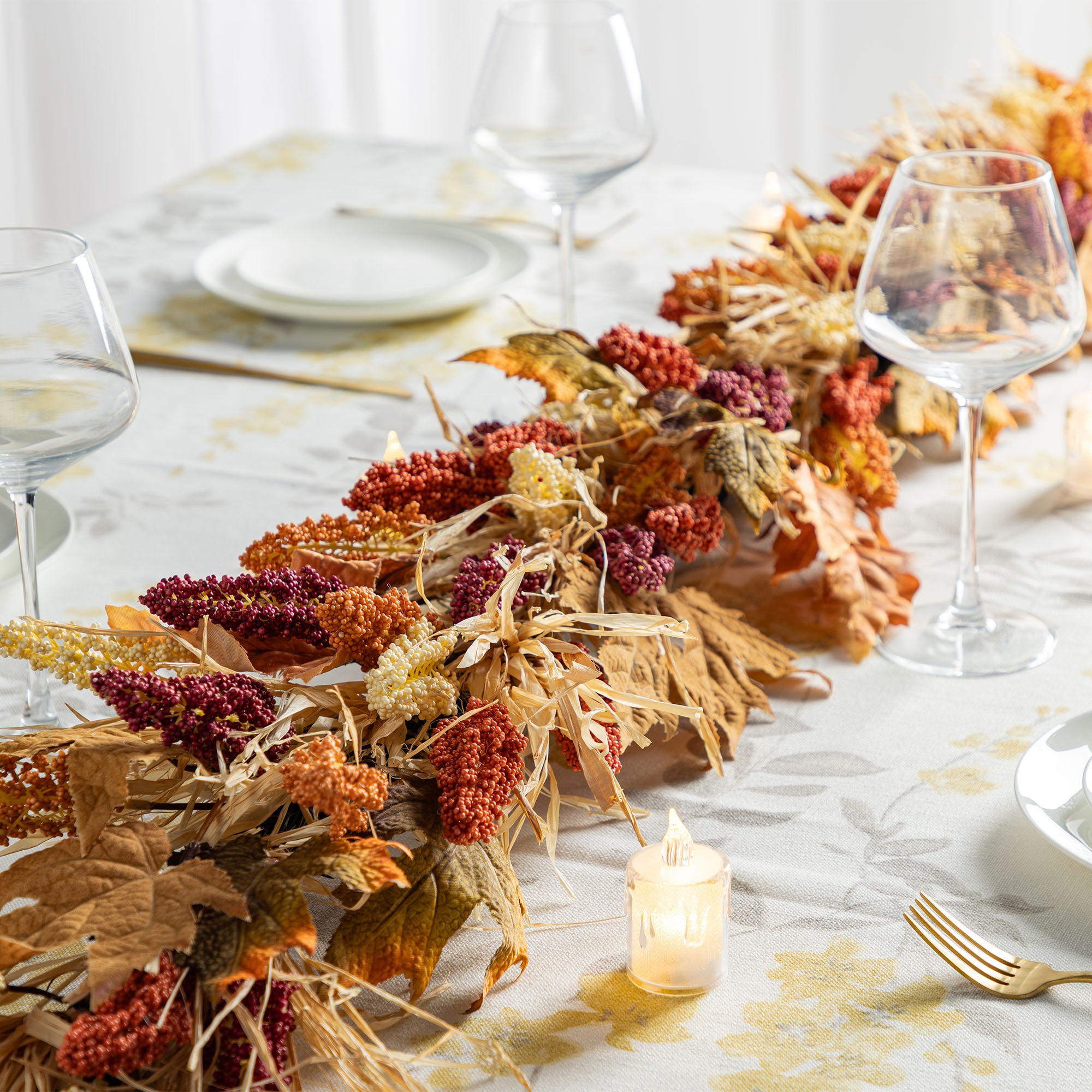 Glitzhome 2019500019 Artificial-Thanksgiving-Wreaths - View #6