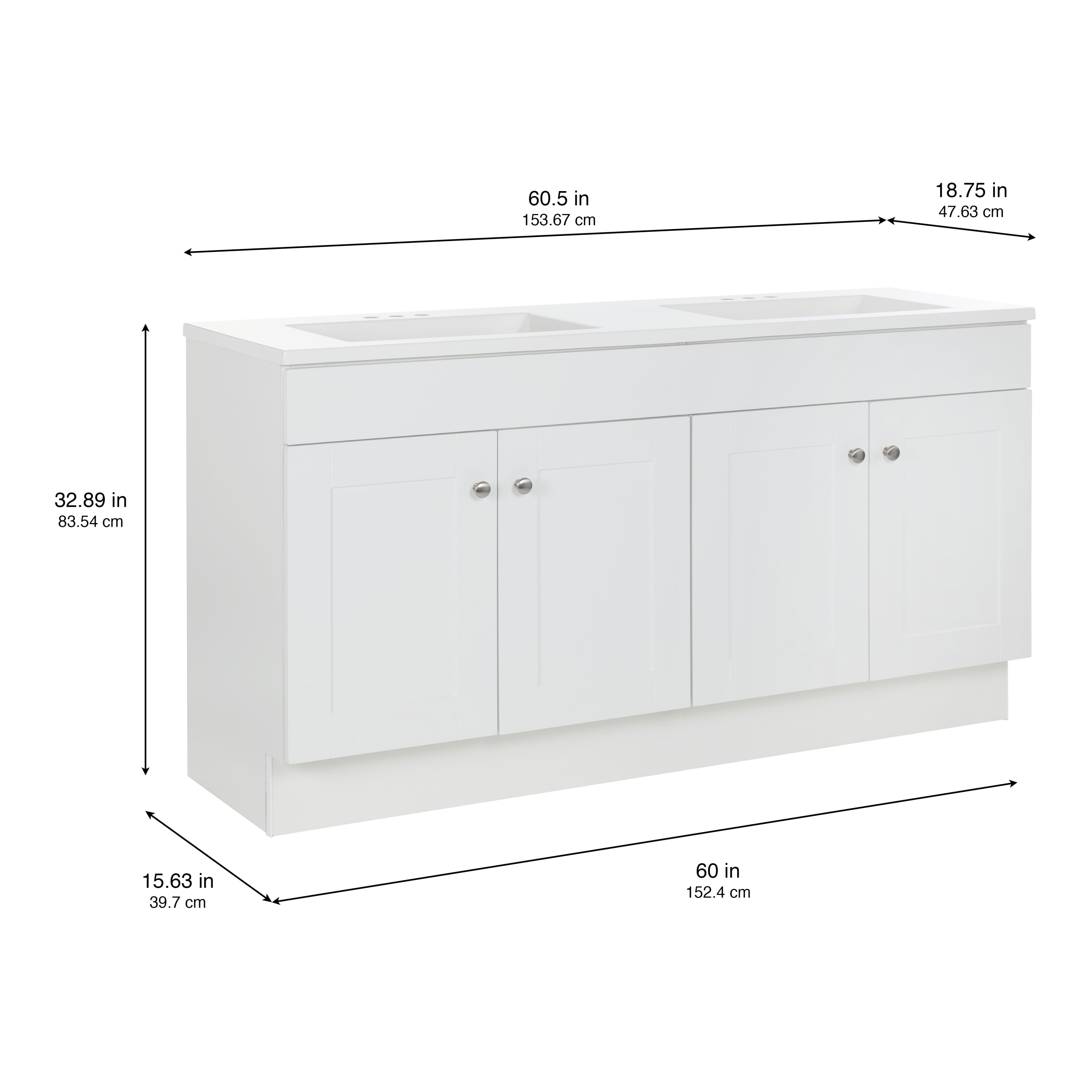 Project Source LWW022760P2-WH Bath-Vanity-Combo - View #4