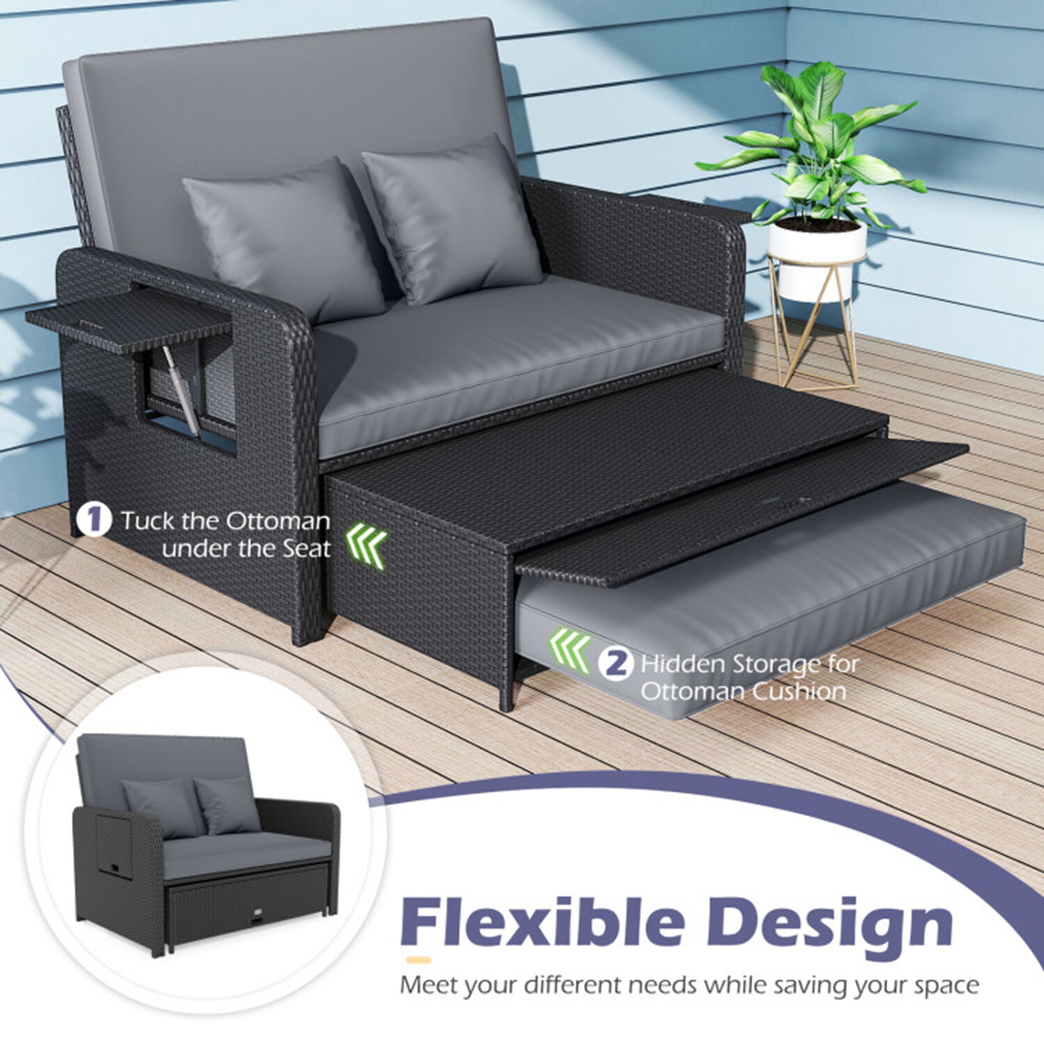 Mondawe MO-HW5136GR Patio-Conversation-Sets - View #3