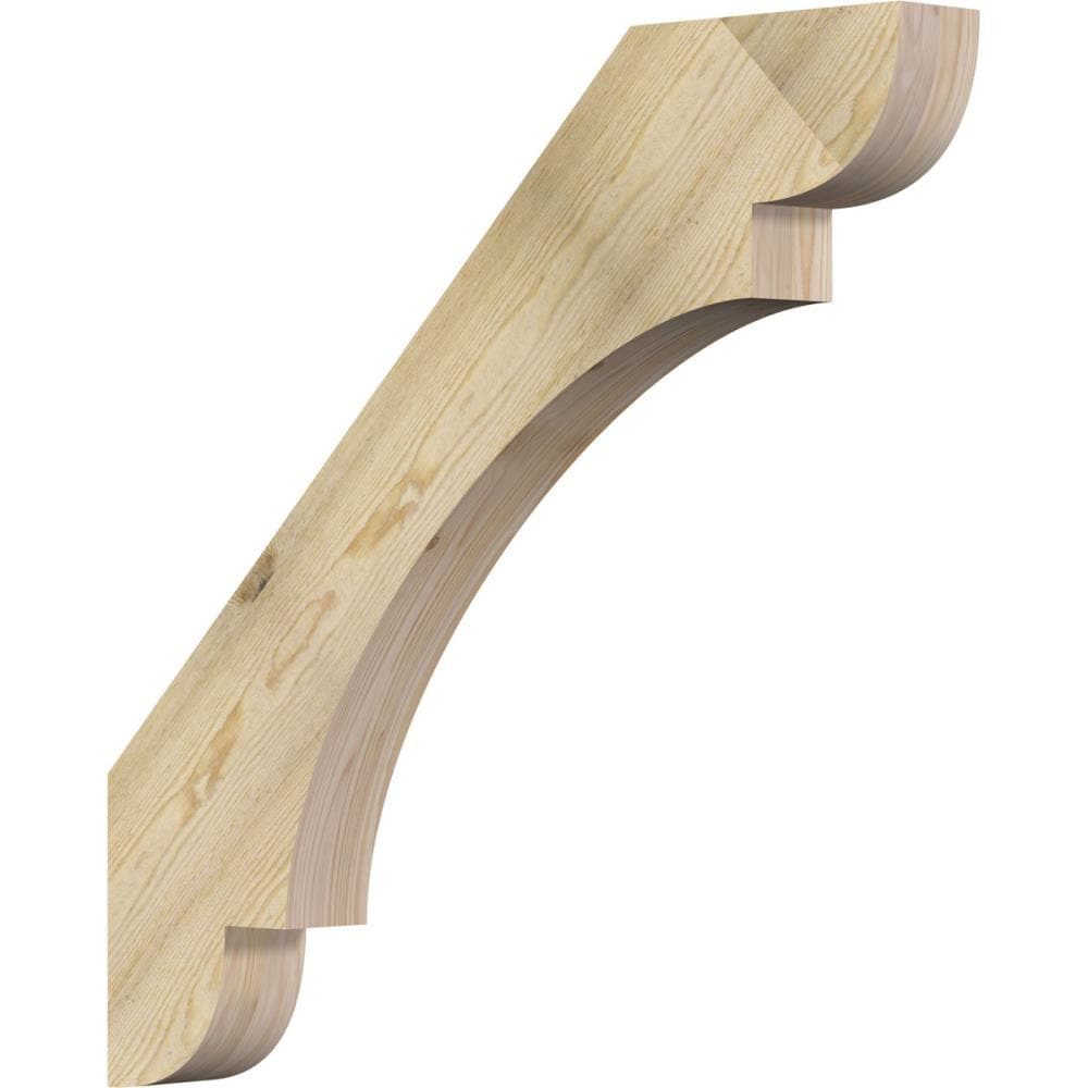 Ekena Millwork BRC04X36X36OLY00RDF 4-in x 36-in x 36-in Douglas Fir Wood Olympic Rough Sawn Knee Brace