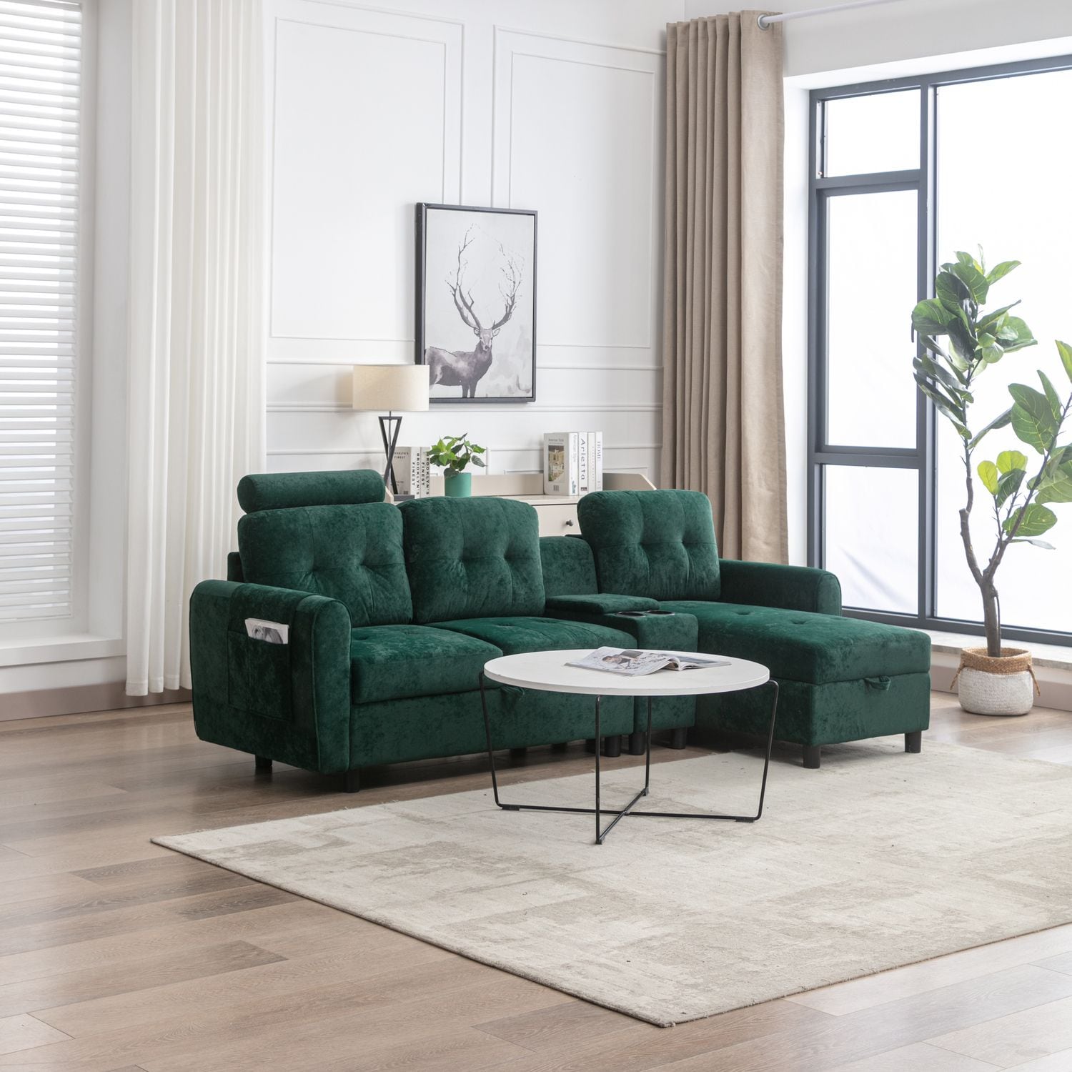 JASMODER W1568S00004 50.00-in Modern Emerald Sofa