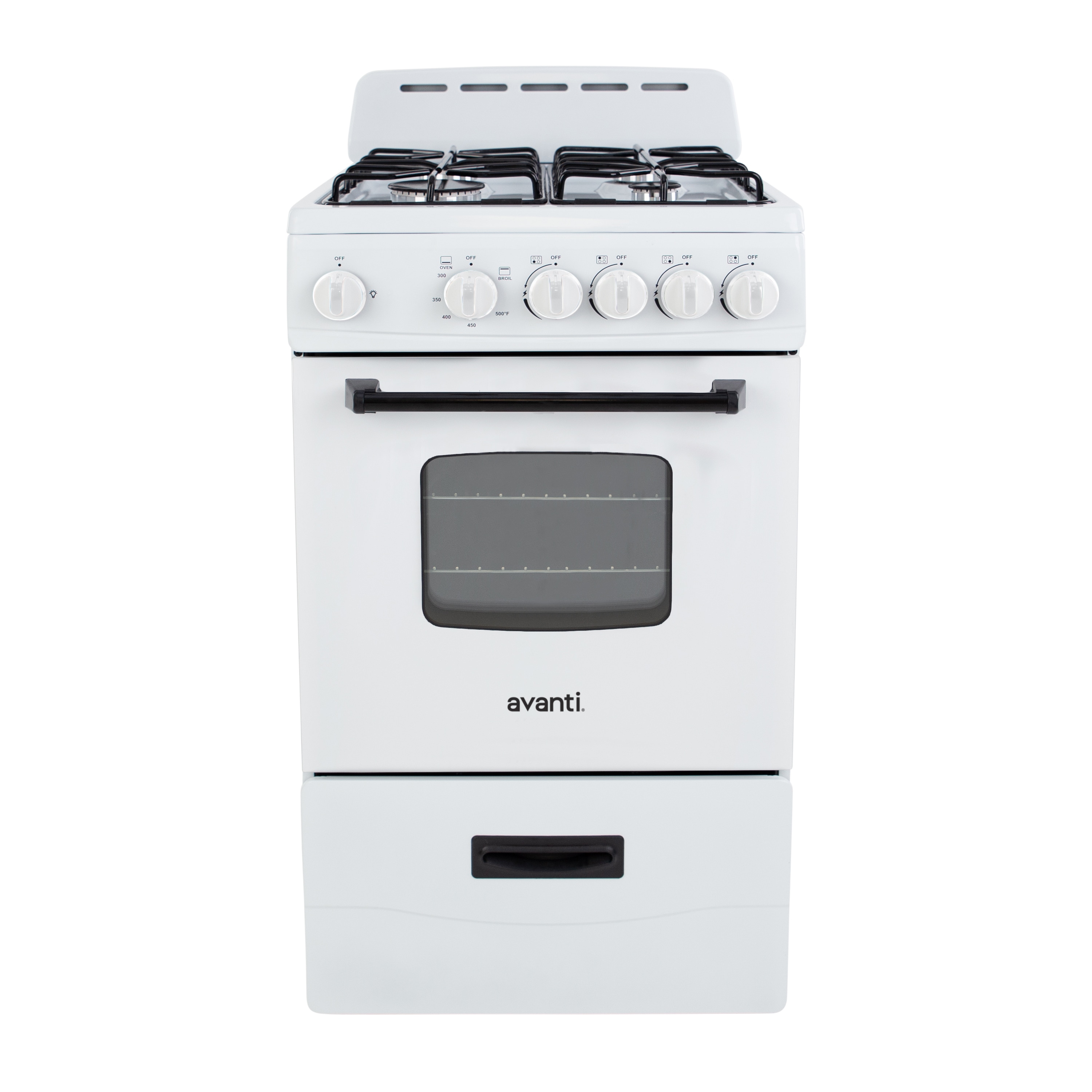 Avanti GR2011CW 20-in 4 burners 2.1-cu ft Freestanding Natural Gas Range ( White )