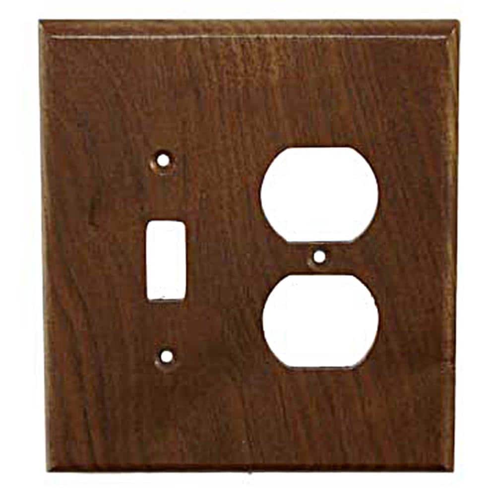 Sierra Lifestyles 682537 2 -Gang Specialty Size Black Walnut Wood Indoor Toggle/Duplex Wall Plate