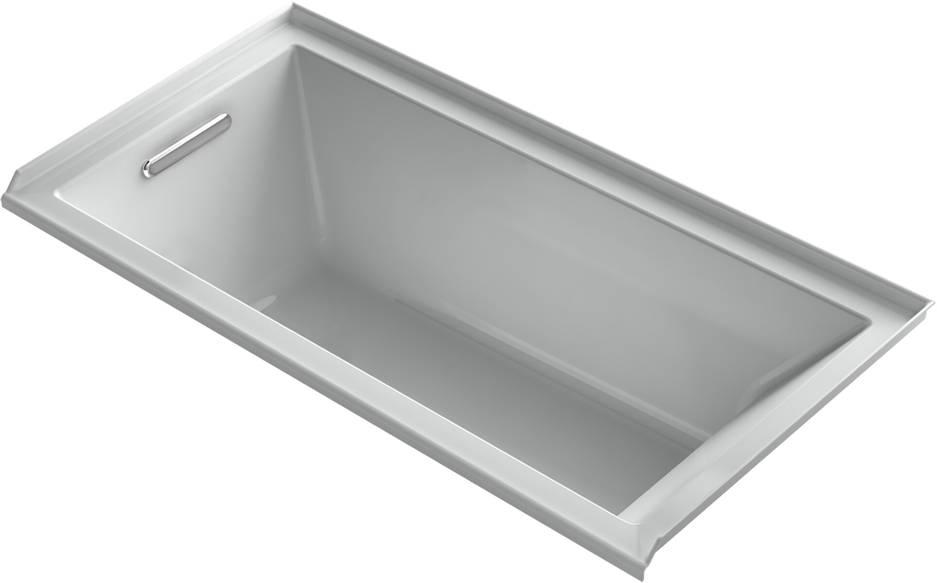 KOHLER K-1121-LW-95 Underscore Rectangle 30-in W x 60-in L Ice Grey Acrylic Rectangular Left Drain Alcove Bathtub
