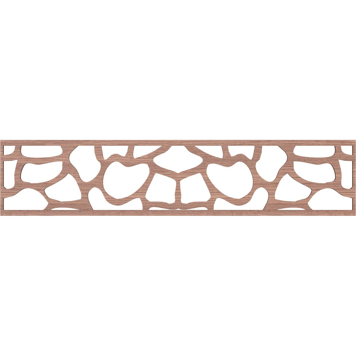 Ekena Millwork MLDB10X46ROCWA Rochester Fretwork Flat Trim 10-in x 3.9-ft Walnut Brown Unfinished 2157535 Pierced Wall Panel Moulding