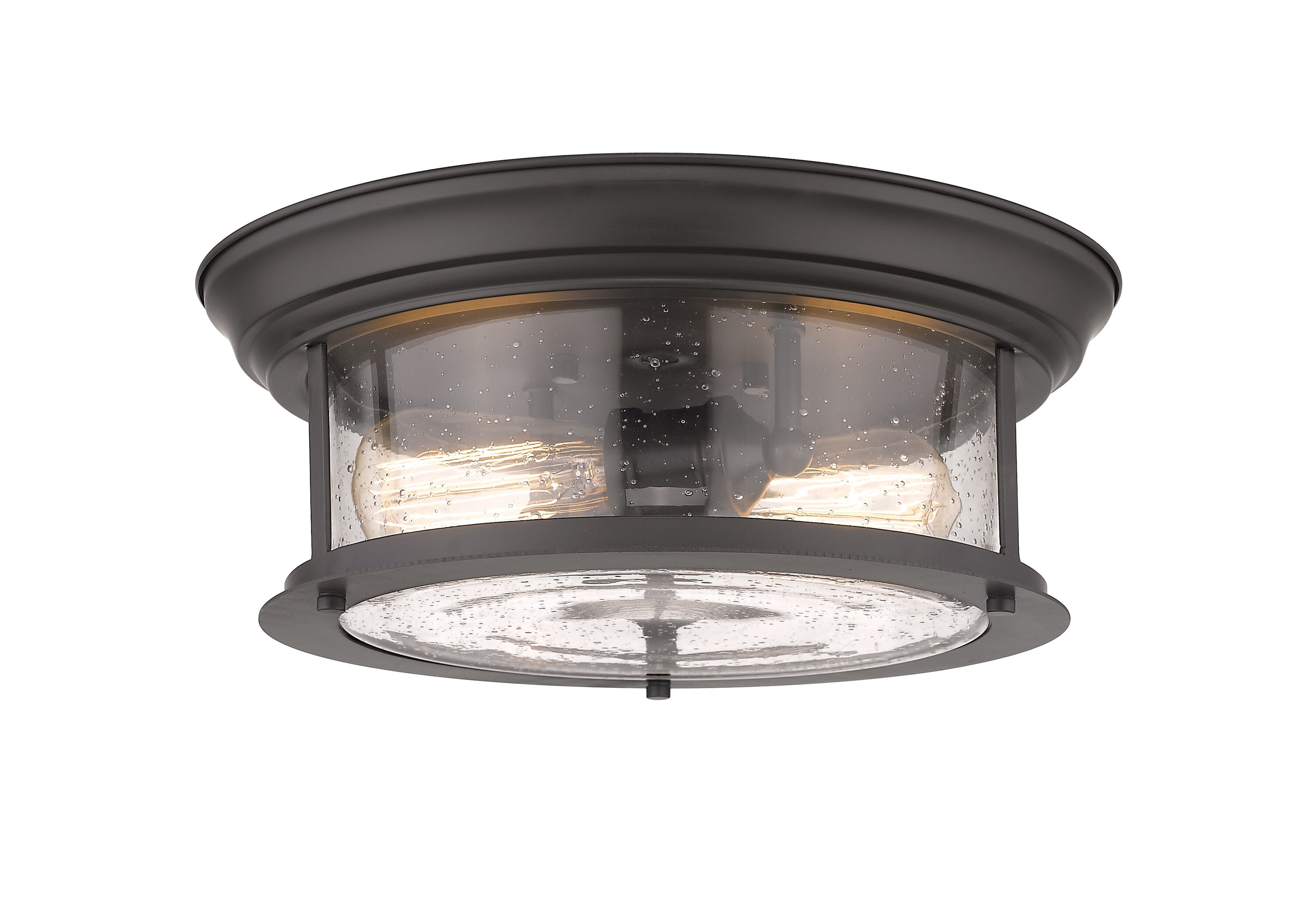 Z-Lite 727F13-BRZ Sonna 2 -Light 13.5-in Matte Bronze Flush Mount Light