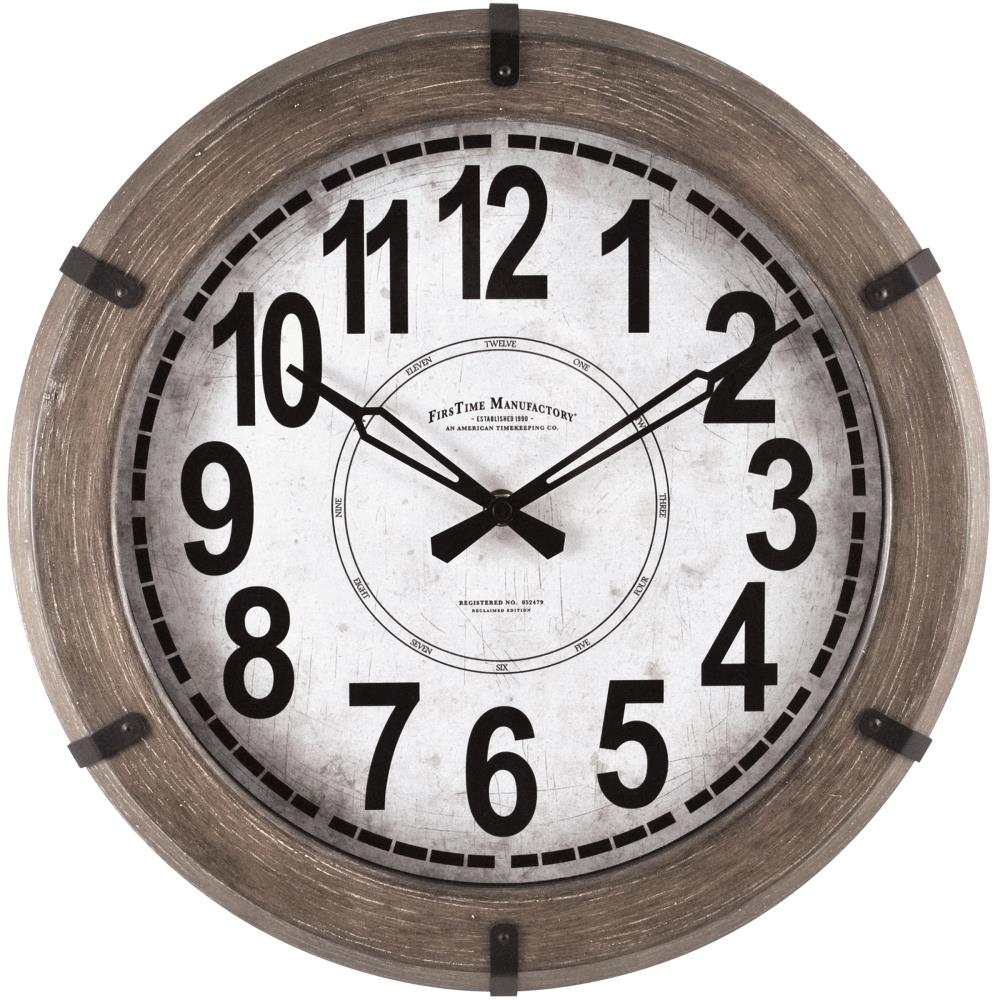 FirsTime Modern Rustic Analog Round Rustic in the Clocks department at ...