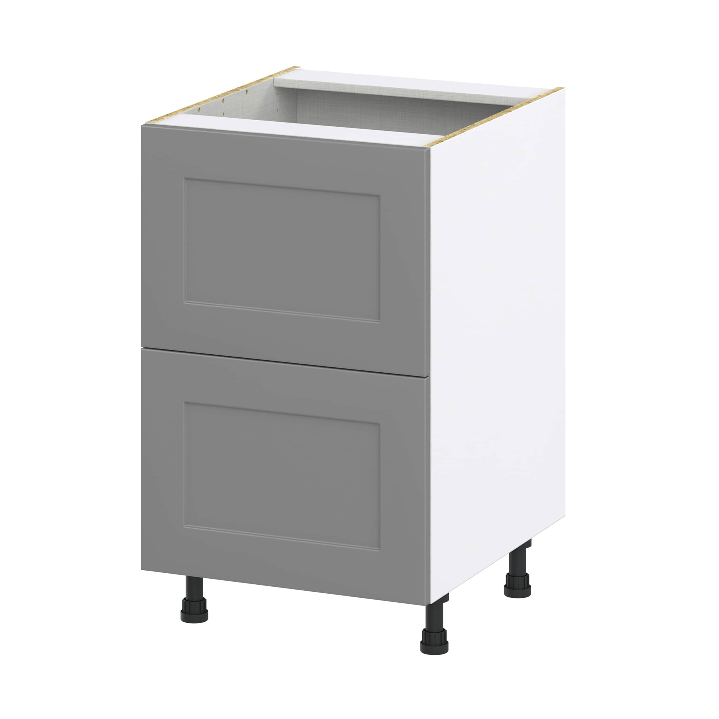 Hugo&Borg Riviera 21-in W x 34.5-in H x 24-in D Bright White 2-Drawers Base Fully Assembled Cabinet (Recessed Panel Shaker Style)