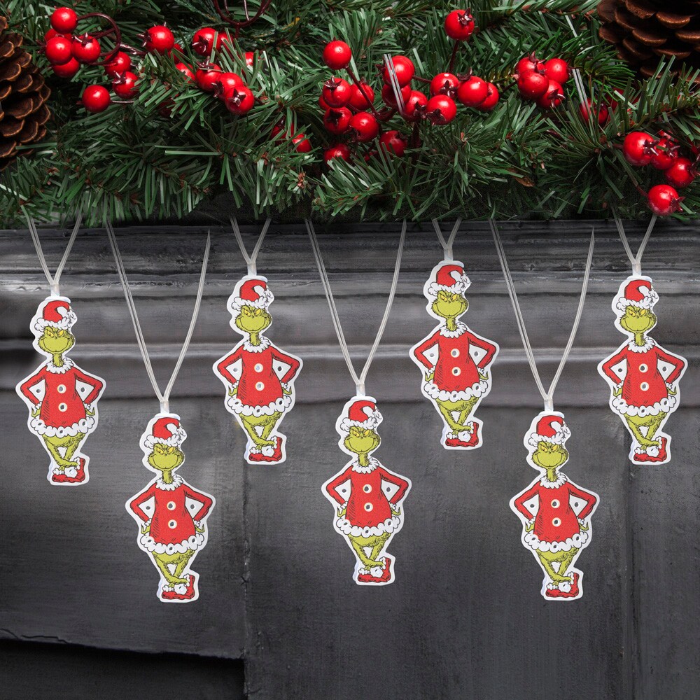 Grinch 7Count 3ft White LED Batteryoperated Indoor Christmas String