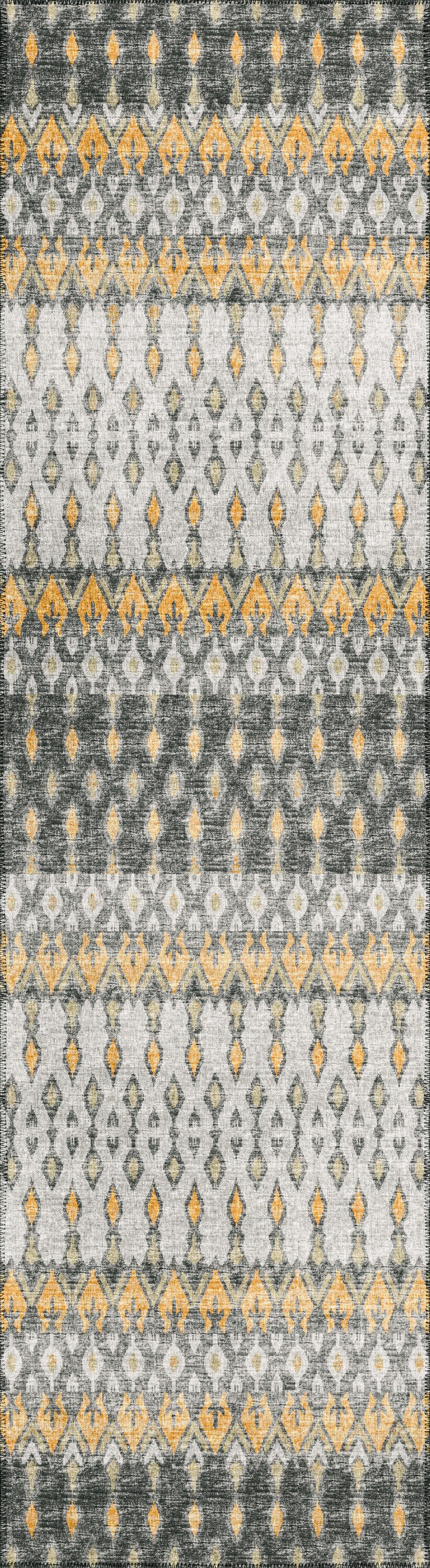Addison Rugs ABV31GY2X8 Bravado 2 x 8 (ft) Chenille Grey Rectangular Indoor/Outdoor Ikat Southwestern Machine washable Runner rug