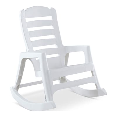Adams Manufacturing White Plastic Frame Rocking Chair(s) with Solid Seat Lowes.com