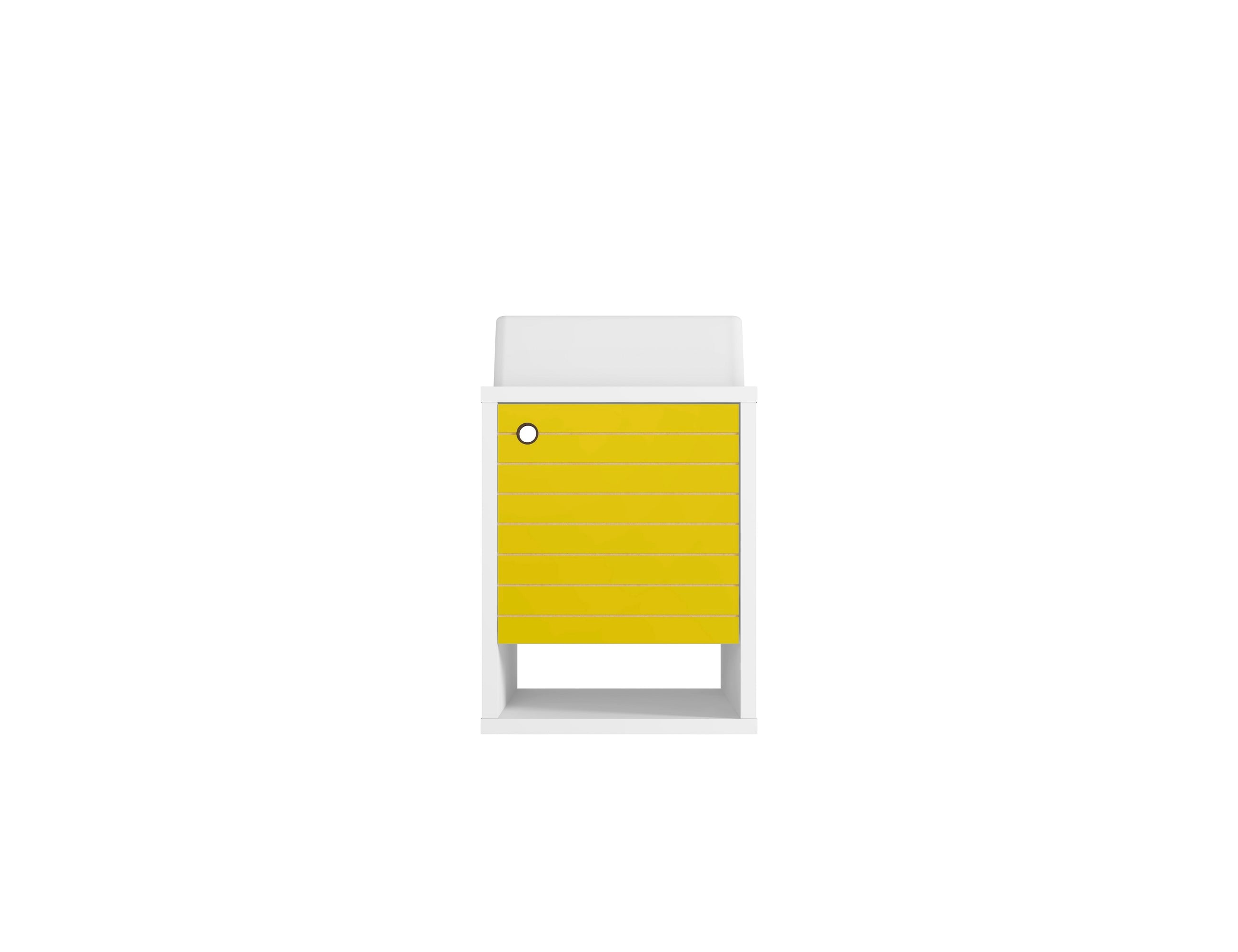 Manhattan Comfort 243BMC64 Liberty 18-in White and Yellow Single Sink Floating Bathroom Vanity with White Wood Top