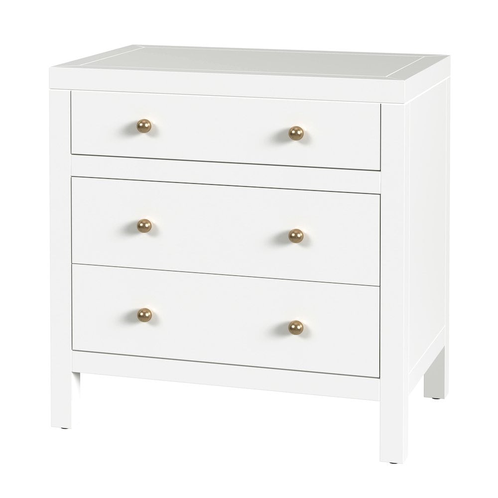 Nora 25 in W Rectangular Wood 3 Drawer Nightstand Smooth White