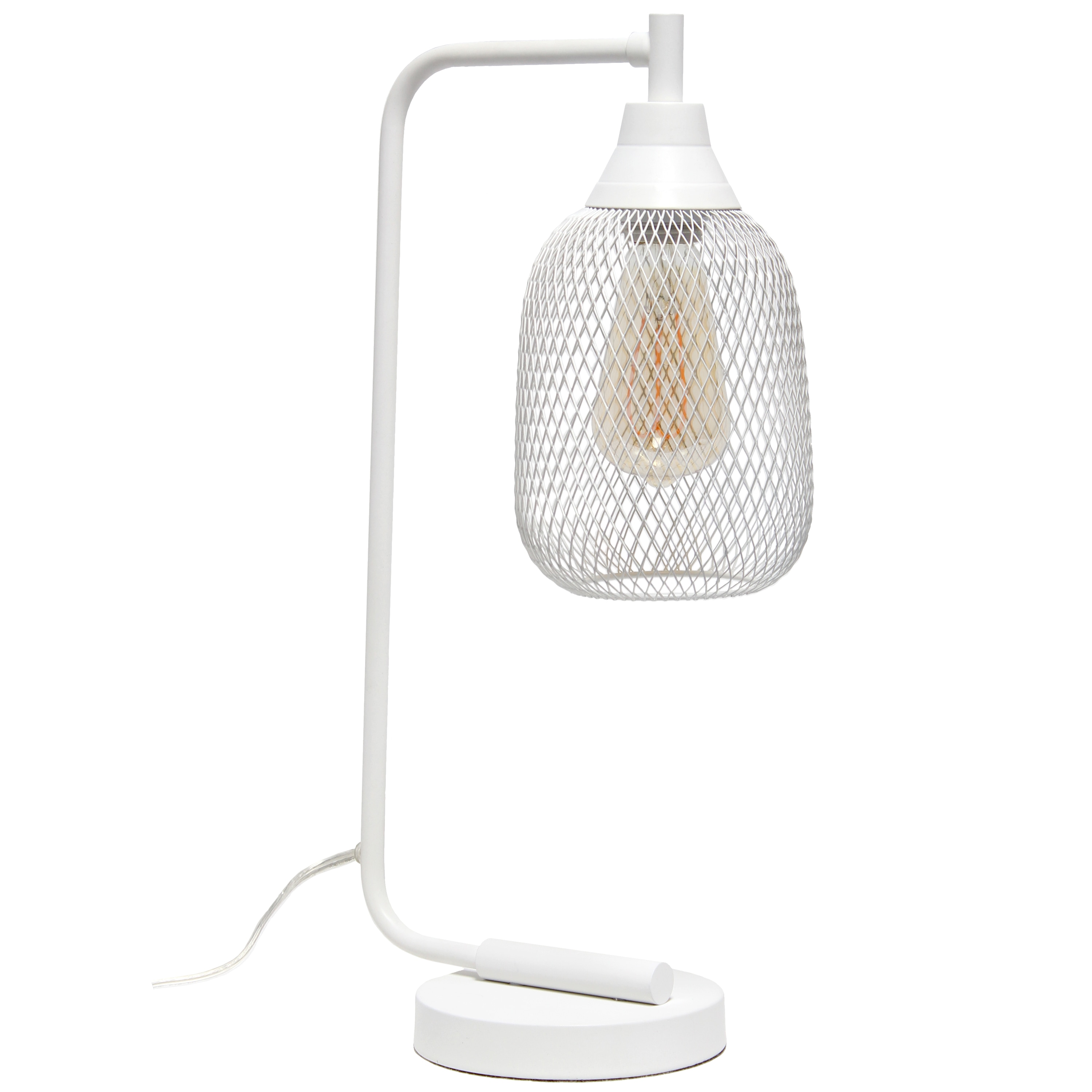 Lalia Home LHD-1000-WH Studio Loft 19-in White Downbridge Desk Lamp with Metal Shade