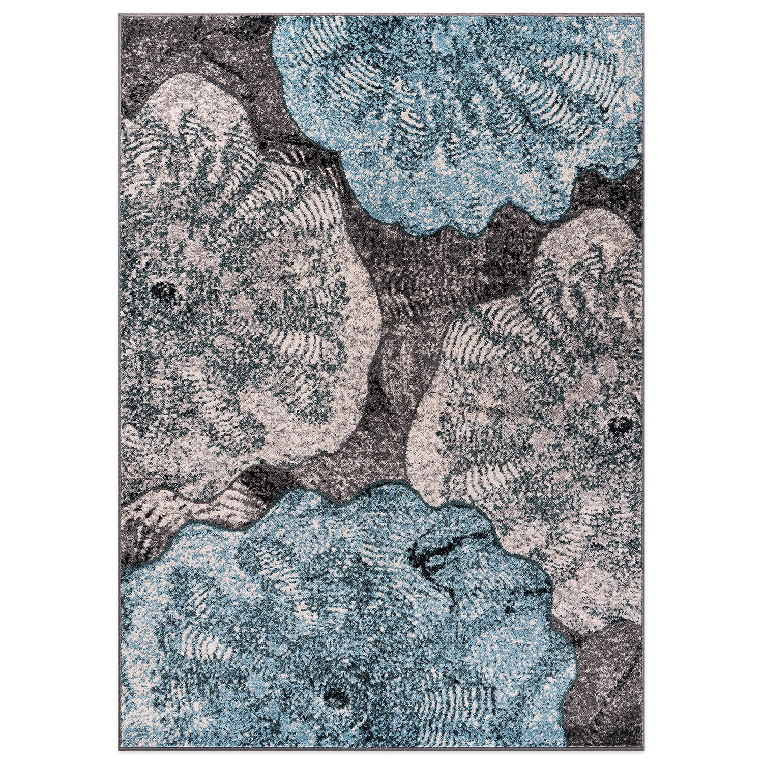 World Rug Gallery 400BLUE8X10 8 x 10 (ft) Loomed Polypropylene Blue Rectangular Indoor Floral/Botanical Global Area rug
