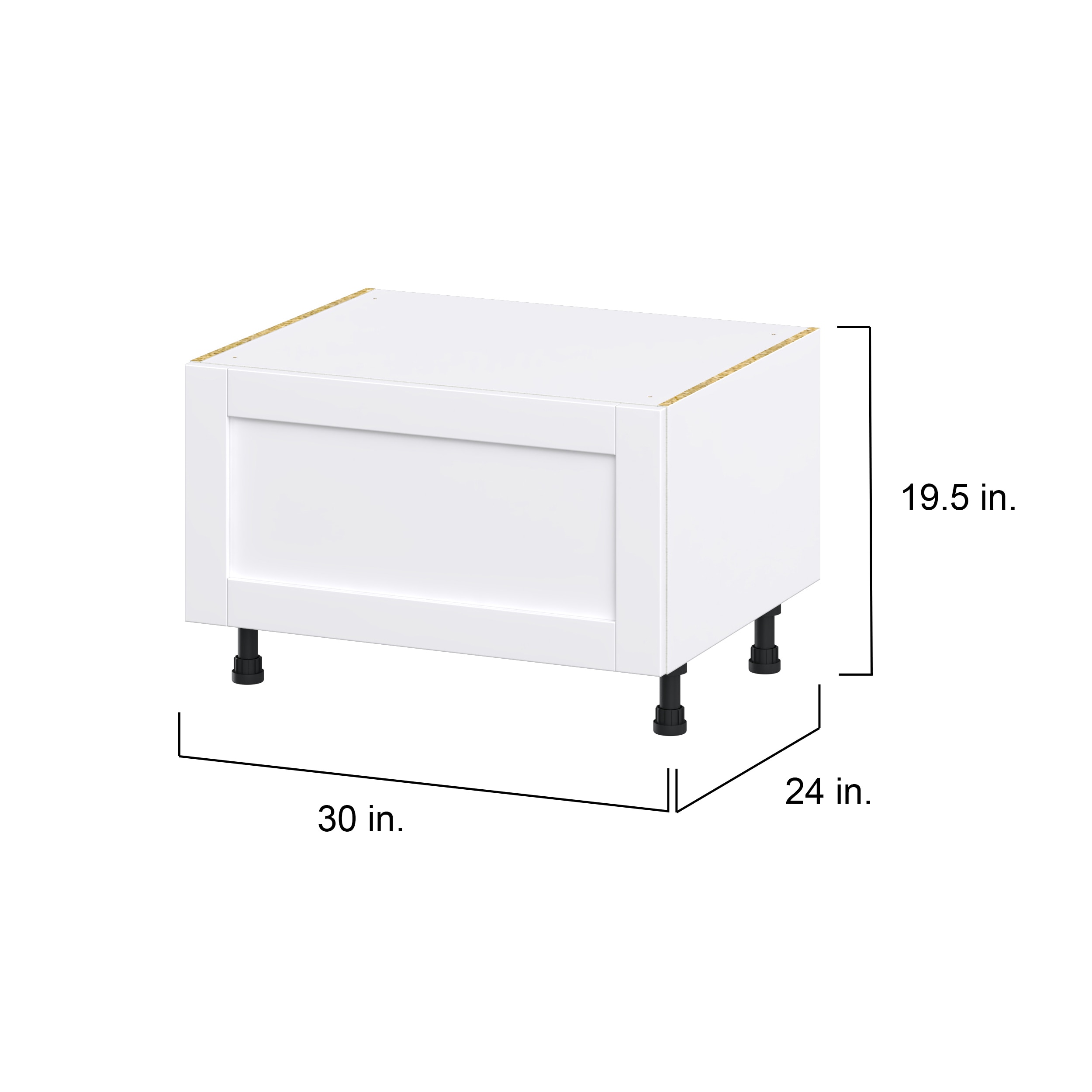 Hugo&Borg Rosemont 30-in W x 19.5-in H x 24-in D Glacier White 1-Drawer Base Fully Assembled Cabinet