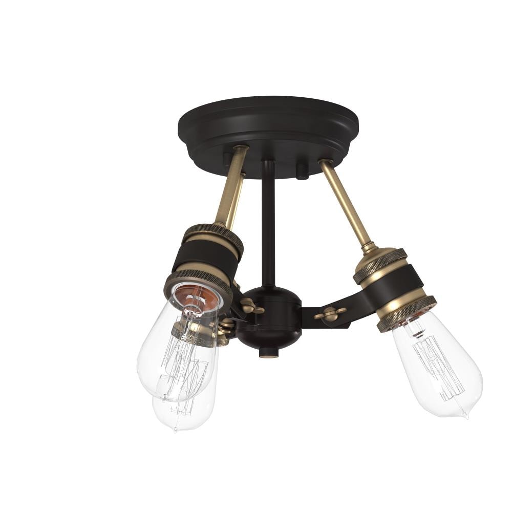 Miles Vintage Bronze 3-Light Industrial Ceiling Light