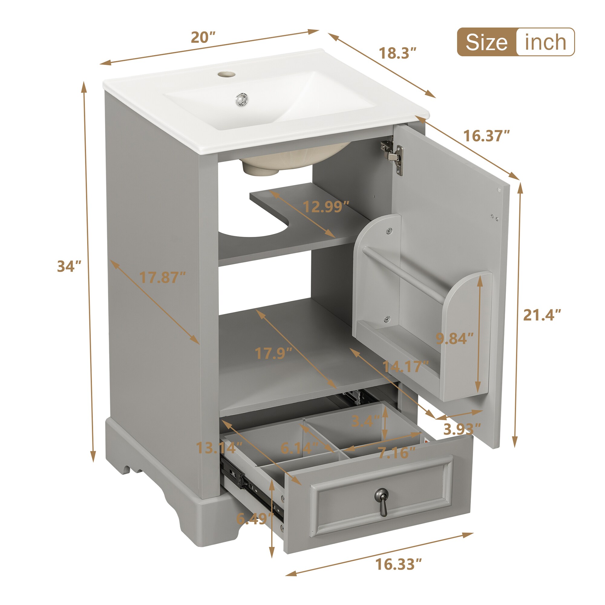 ModernLuxe L3P-N729P299505E Bath-Vanity-Combo - View #7
