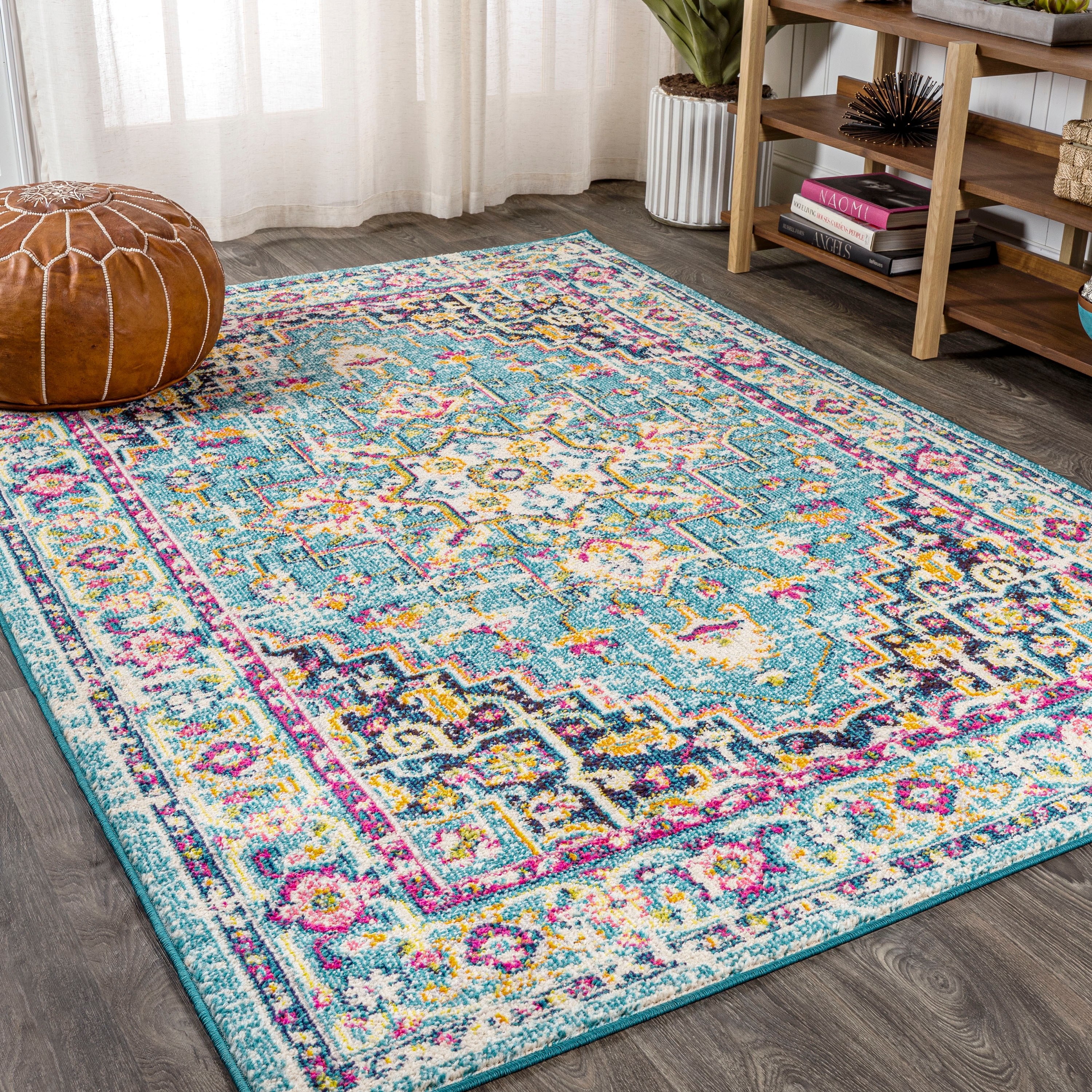 Blue Nile Mills Traditional Geometric Medallion Power-Loomed Pet & Kid Friendly Indoor Area Rug