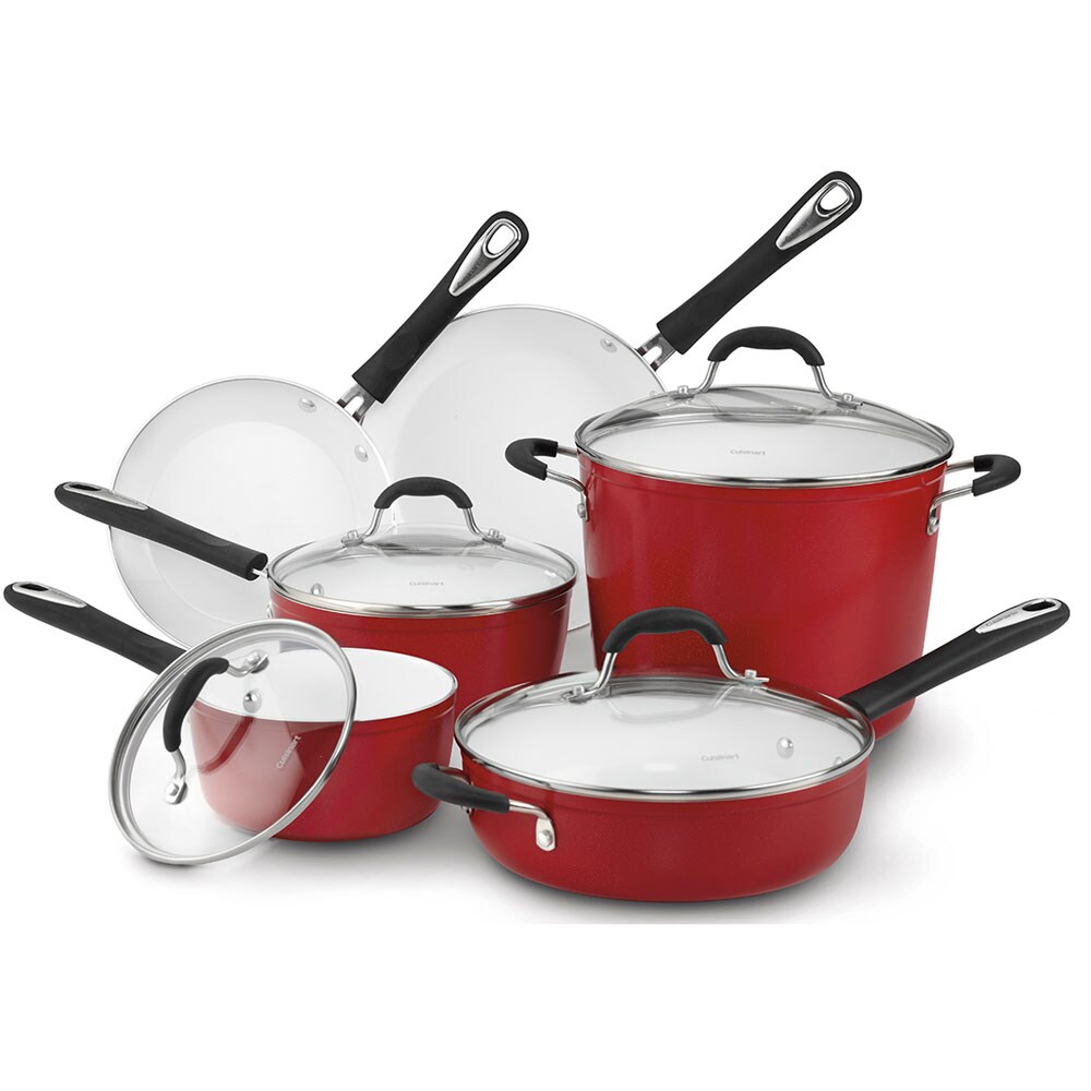 Cuisinart 10-Piece Element 9.75-in Ceramic Cookware Set with Lid(s)  Included at