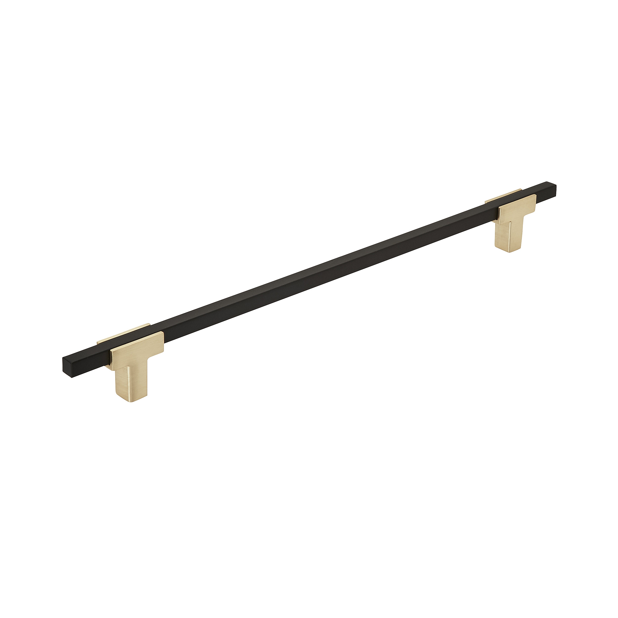 Amerock BP778256BGLMB Urbanite 10-1/16-in , 256mm Center to Center Brushed Gold/Matte Black Rectangular Bar