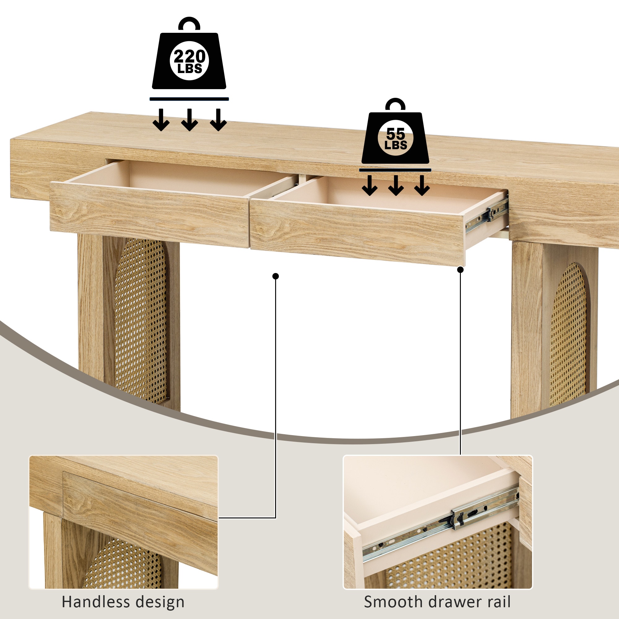 ModernLuxe N715P223098M Console-Sofa-Tables - View #6