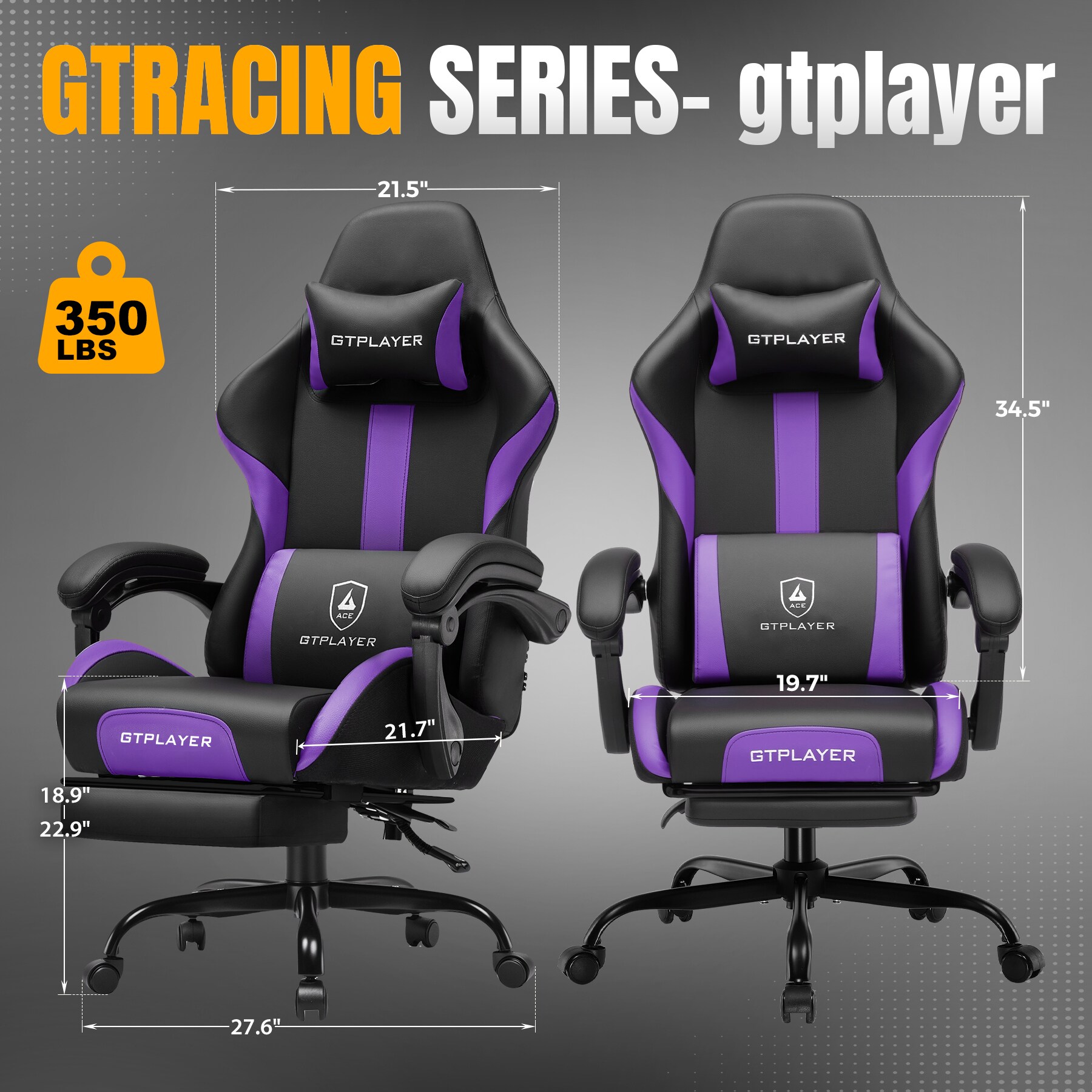 GTPLAYER LOWE-GT905-PURPLE-PU Office-Chairs - View #2