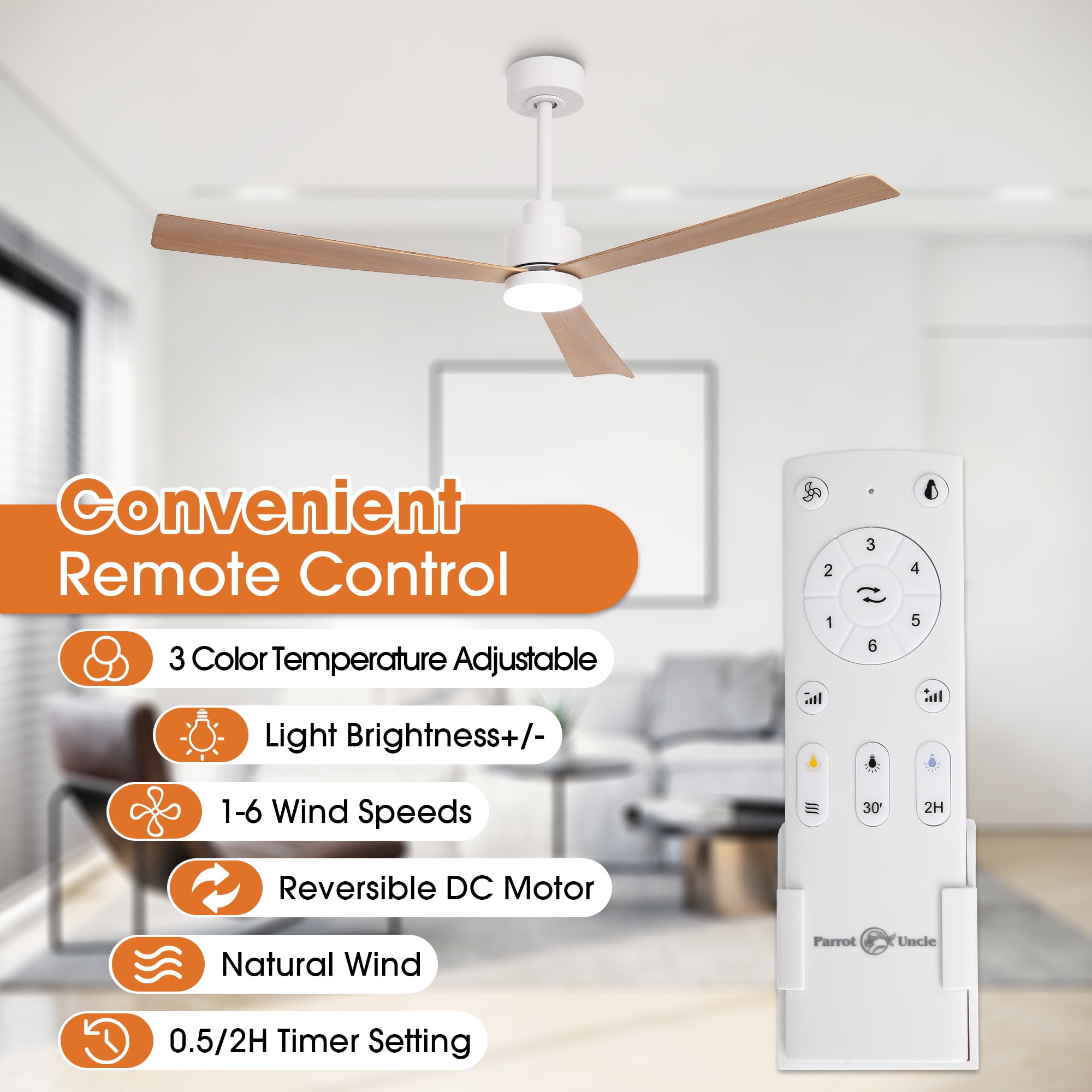 Parrot Uncle F6014WH Ceiling-Fans - View #5