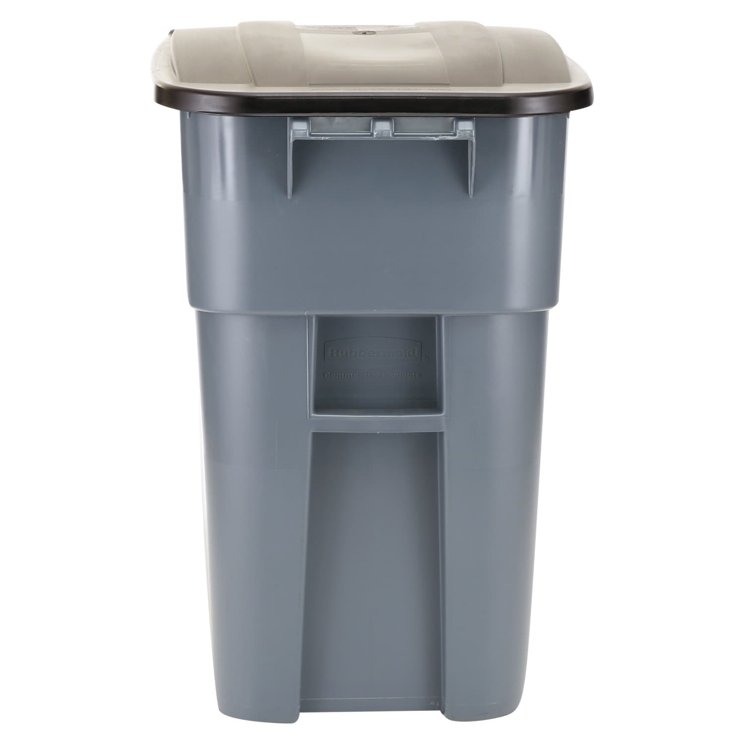 Rubbermaid Commercial Products 50-Gallons Gray Plastic Wheeled Trash Can  with Lid Outdoor