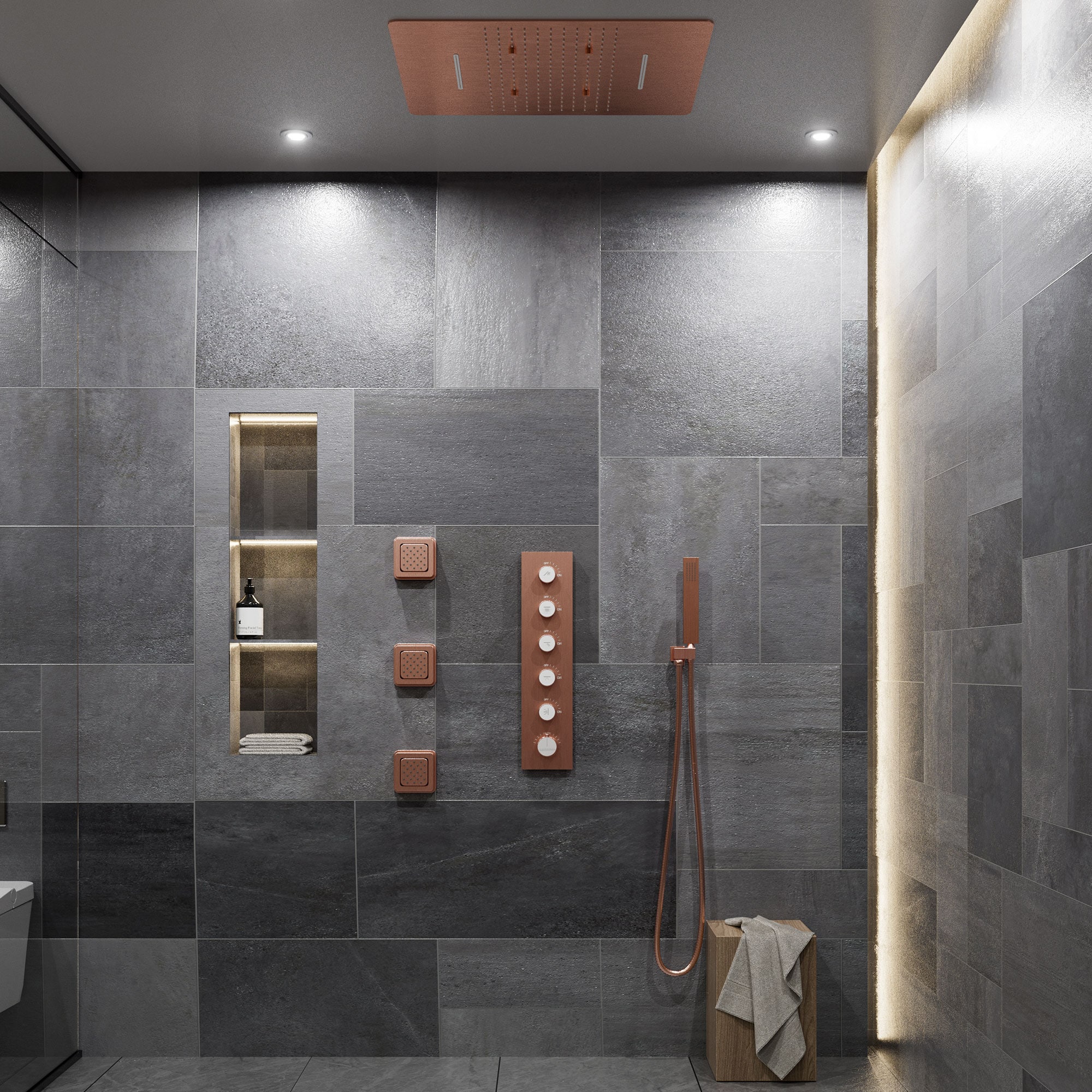 CASAINC KCHS0002-BRG Showerhead-Bar-Panels - View #2