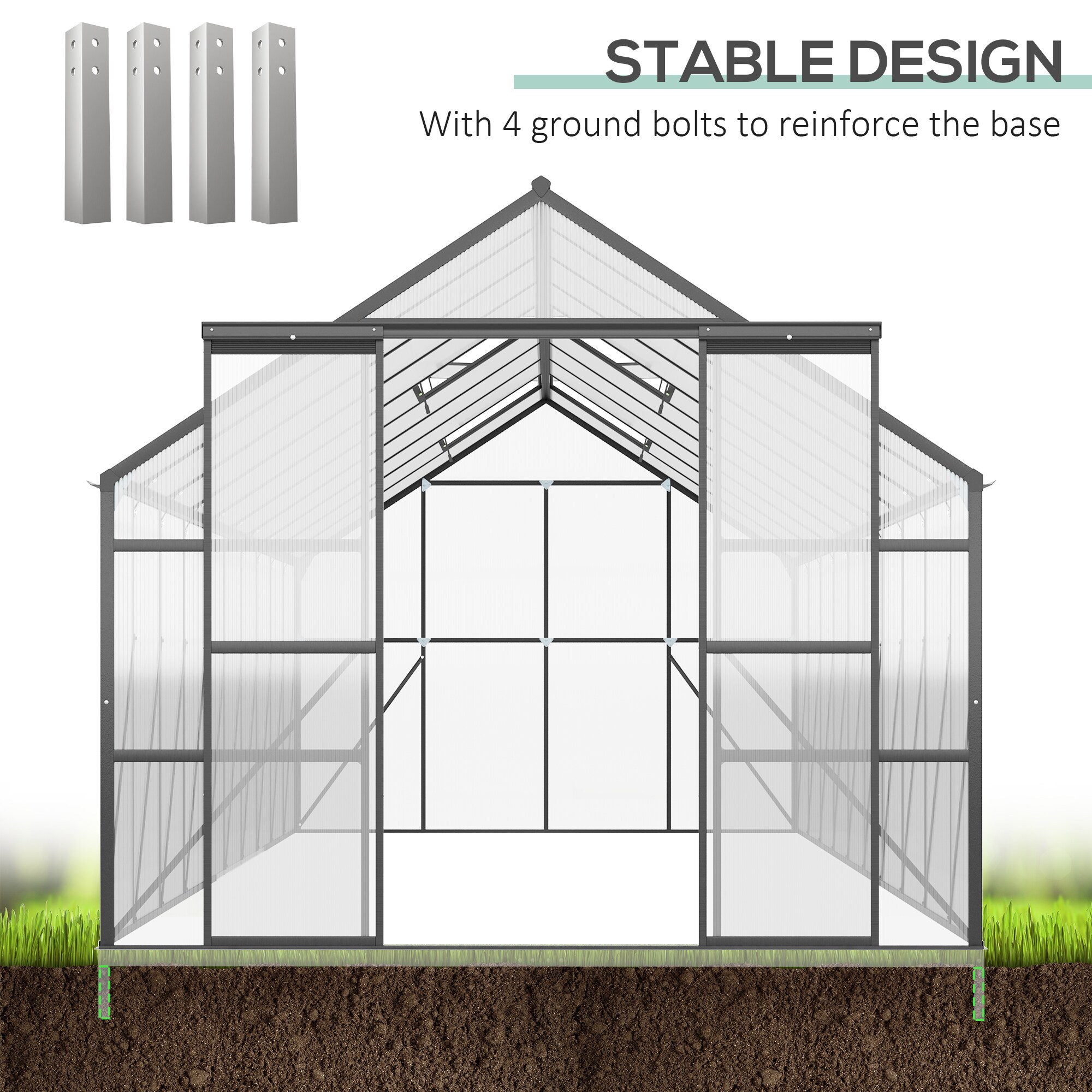 Outsunny 845-533V00CR greenhouses - View #9