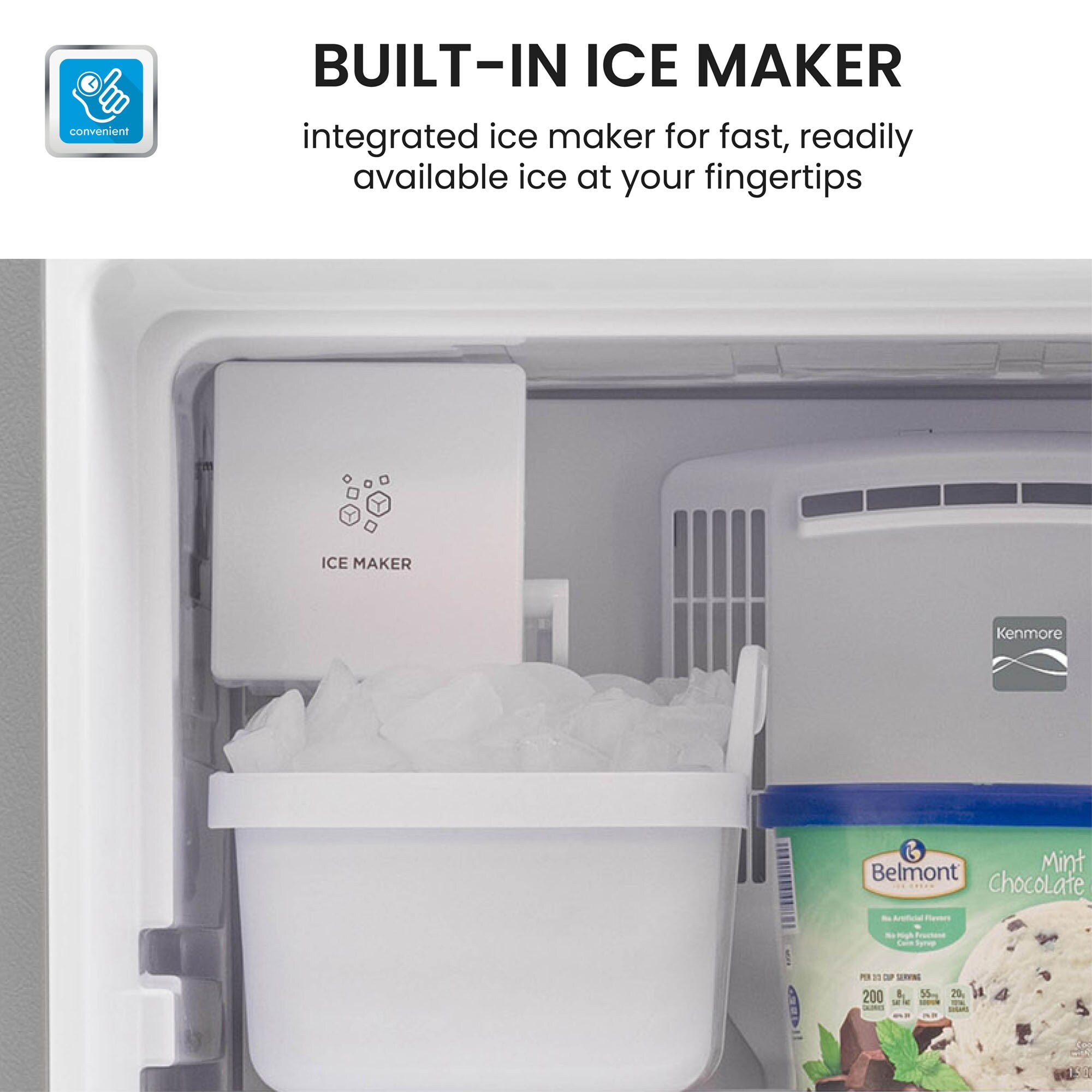 Kenmore 72319 18.1 cu. ft. Top Freezer Refrigerator with Icemaker – Black
