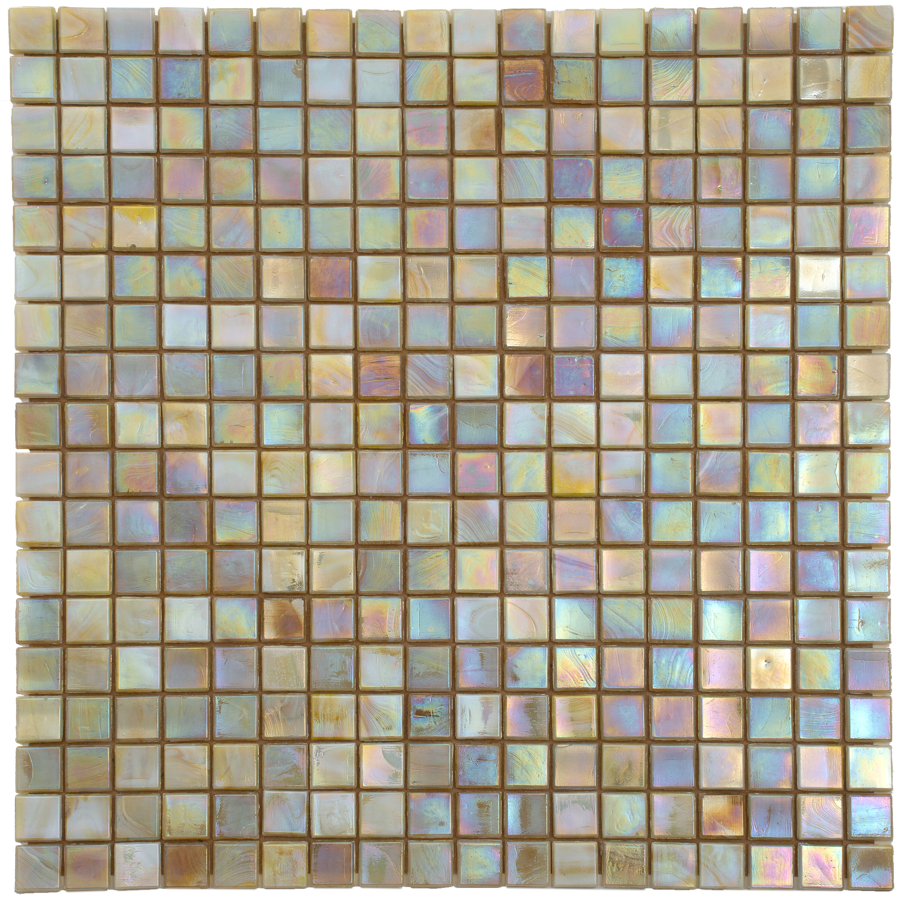 Apollo Tile APLNB88BG321A Skosh Bisque Beige 11-1/2-in x 11-1/2-in Glossy Glass Patterned Mosaic Floor and Wall Tile ( 18.69-sq ft Carton