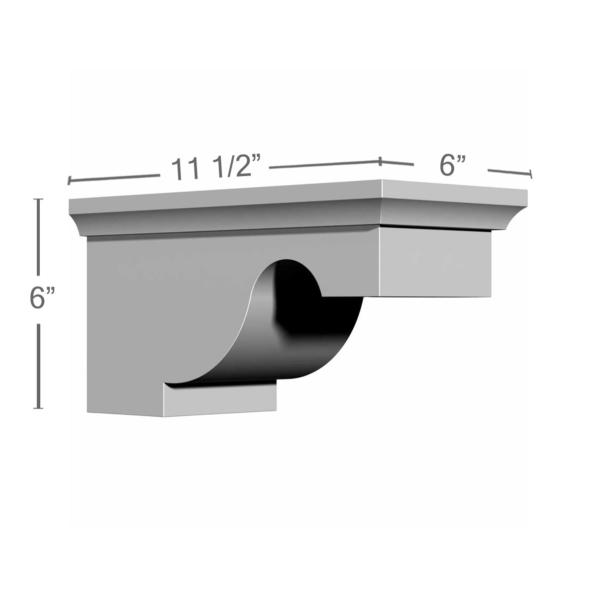 Ekena Millwork BKT06X11X06DU Exterior-Brackets-Braces - View #2