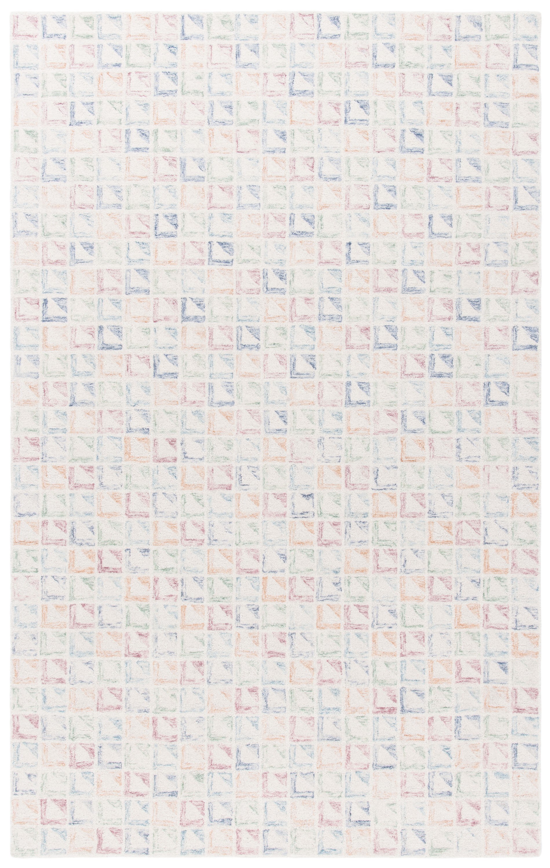 Blue and Ivory Hand-Tufted Wool 8' x 10' Area Rug