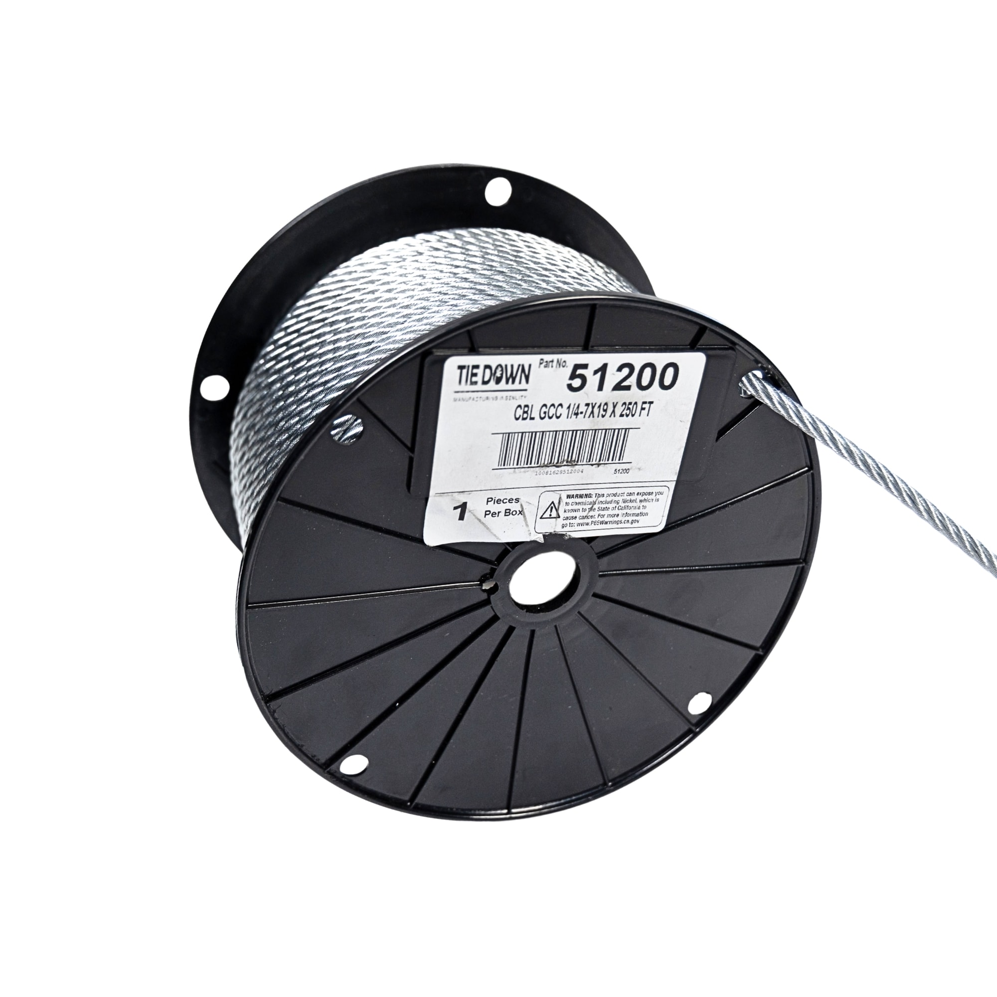 Tie Down 250-ft x 1/4-in Weldless Galvanized Steel Cable (By-the-Roll)