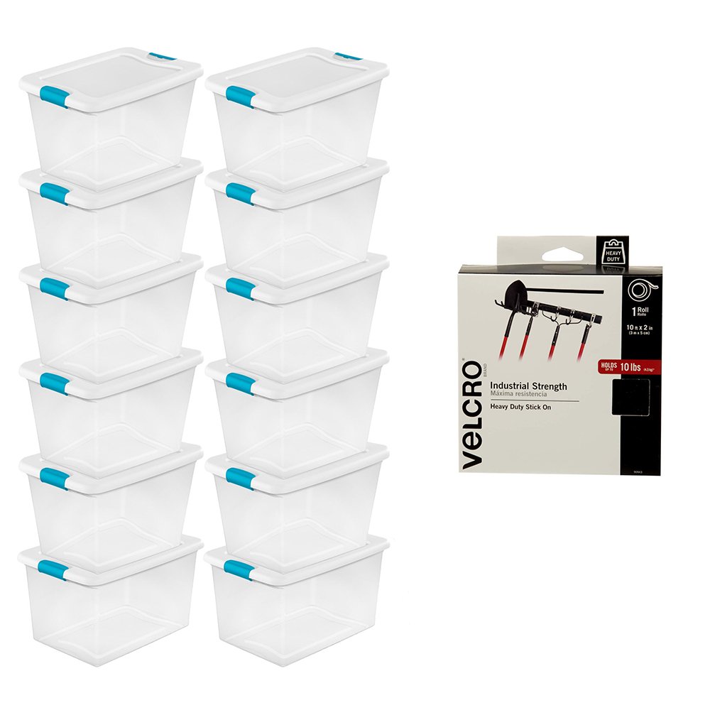 Sterilite 64 Qt Clear Plastic Stackable Storage Bin w/ White Latch Lid, 60  Pack, 1 Piece - Kroger