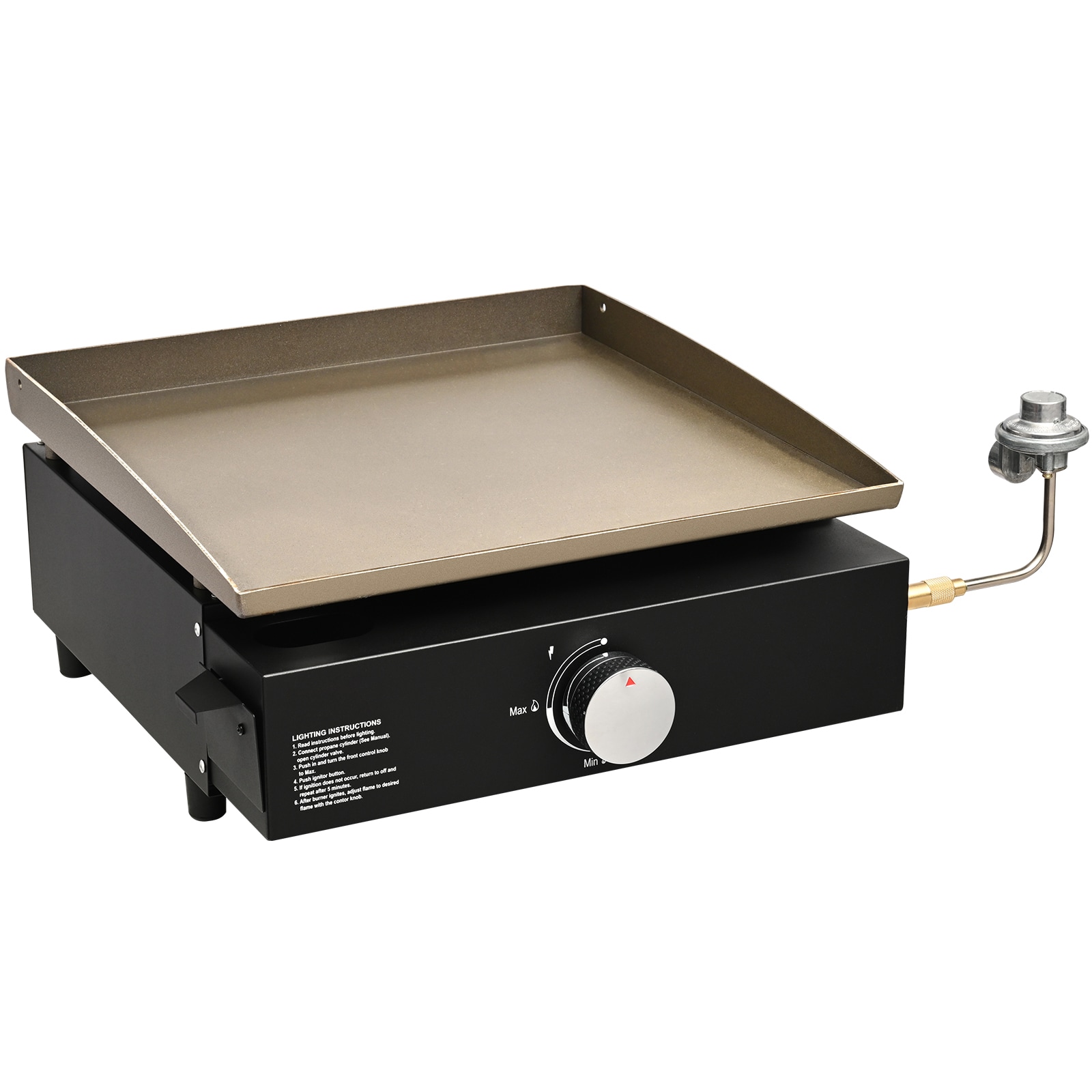 VEVOR SCZMXRQBL16Y00999V0 Commercial Griddle  16.9in Heavy Duty Manual Flat Top Griddle  Countertop Gas Grill with Non-Stick Cooking Plate  Steel Natural Gas Griddle  2-Burners Restaurant Portable Grill -  22 000 BTU
