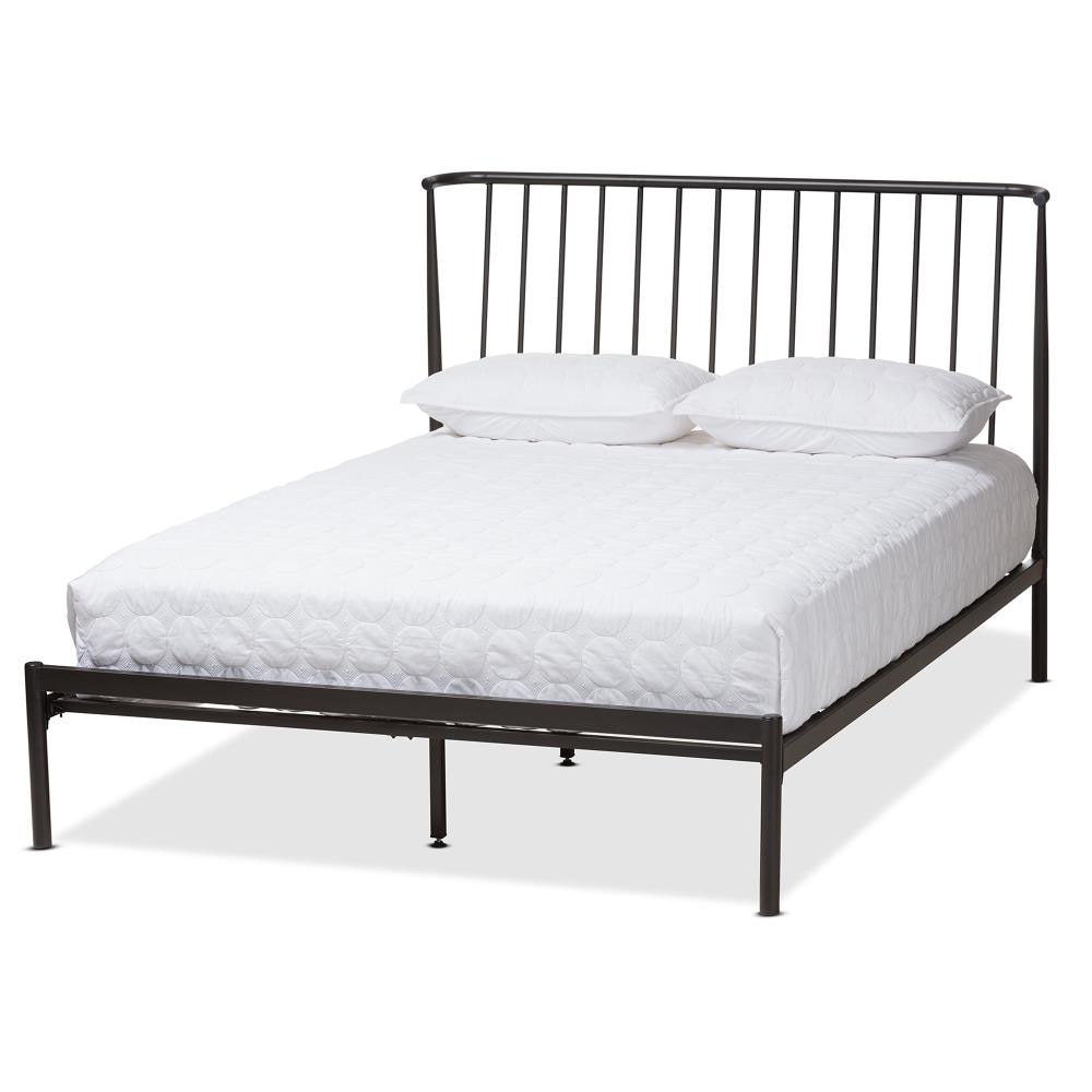 Baxton Studio Sabine Black Queen Metal Platform Bed in the Beds