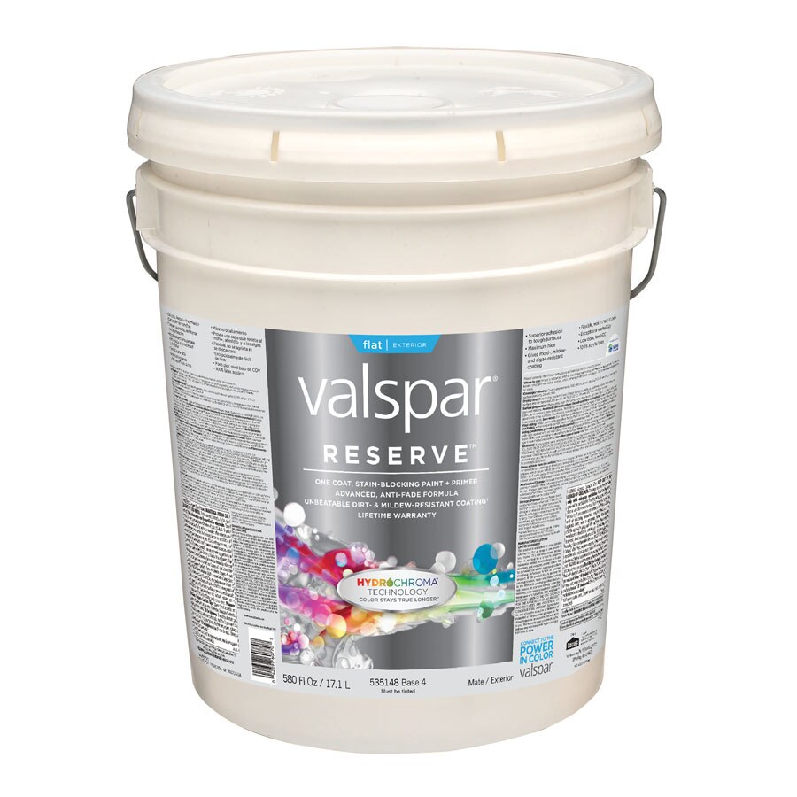 Valspar Flat Reserve White Tintable Latex Exterior Paint + Primer (5 ...