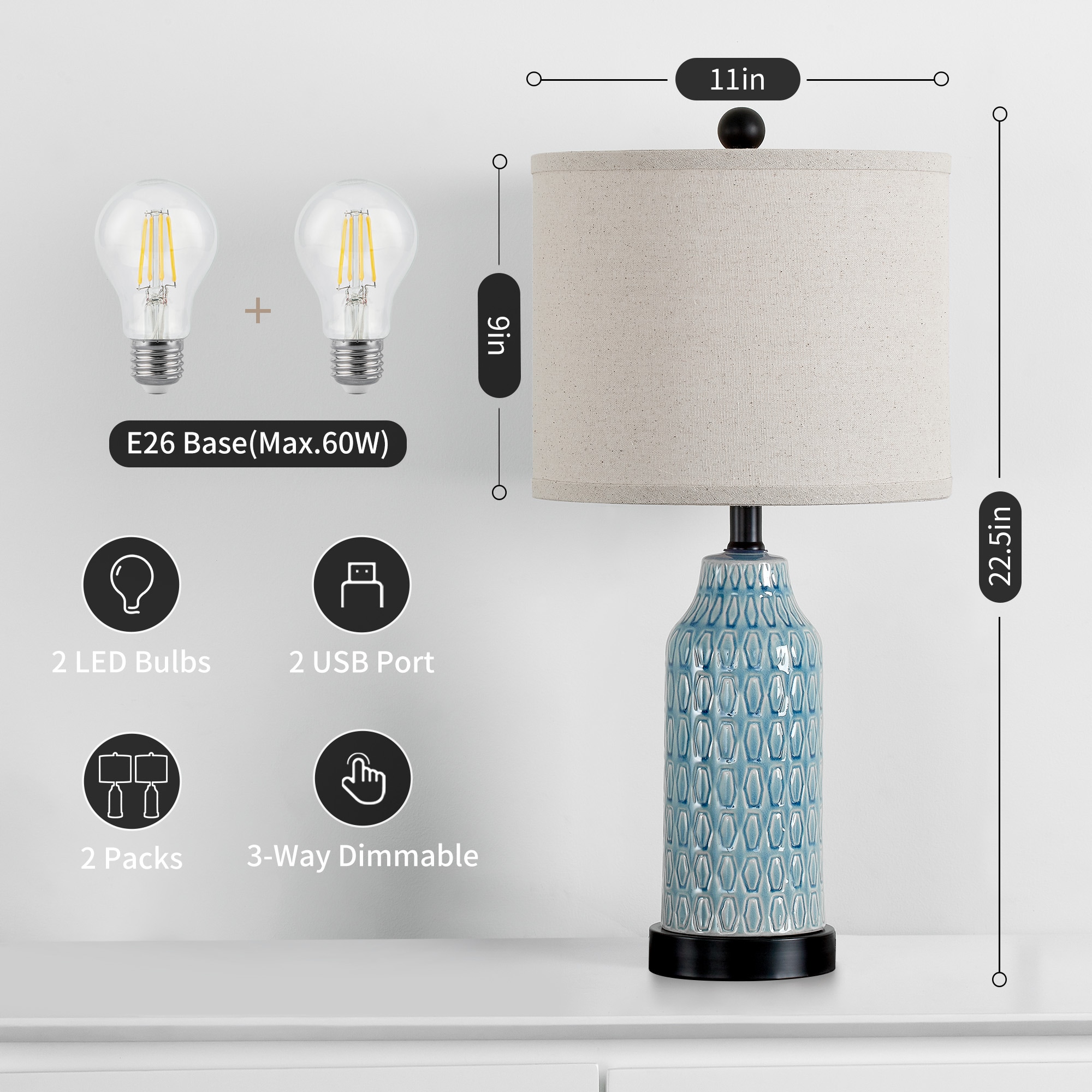 UrFurnishings TD-194 Table-Lamps - View #9