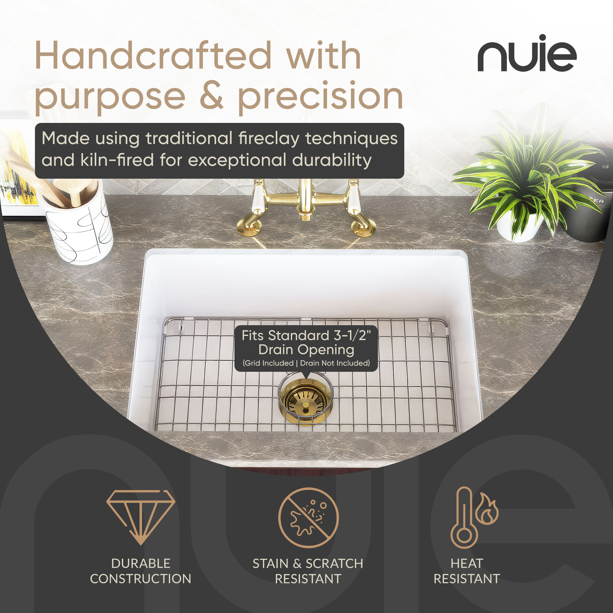 nuie 15528GL Kitchen-Sinks - View #3