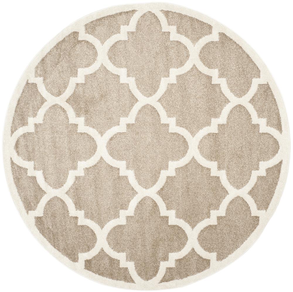 Safavieh AMT423S-5R Pompey 5 x 5 (ft) Loomed Polypropylene Wheat/Beige Round Indoor/Outdoor Trellis Area rug
